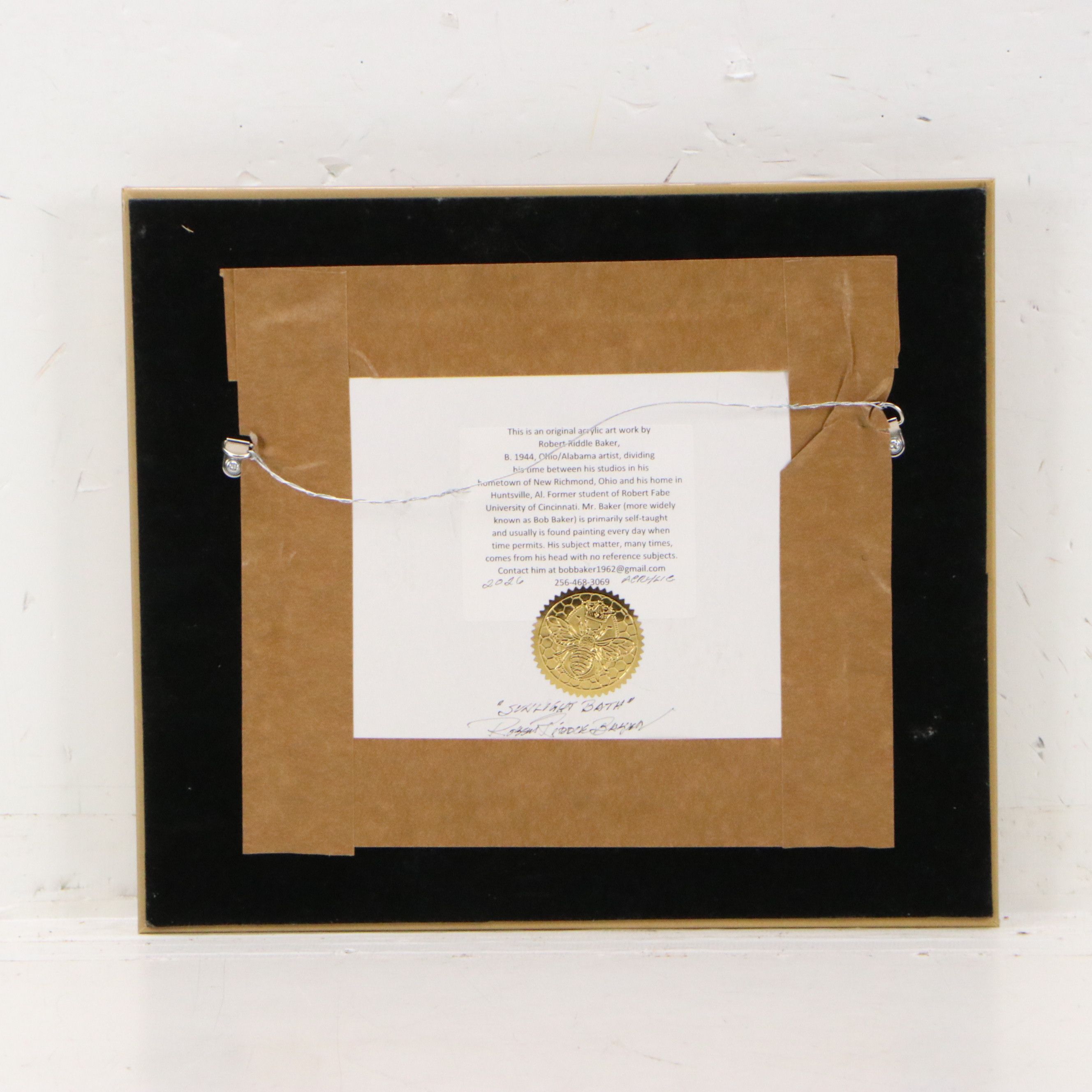 Robert Riddle Baker Acrylic Painting "Sunlight Bath," 2026