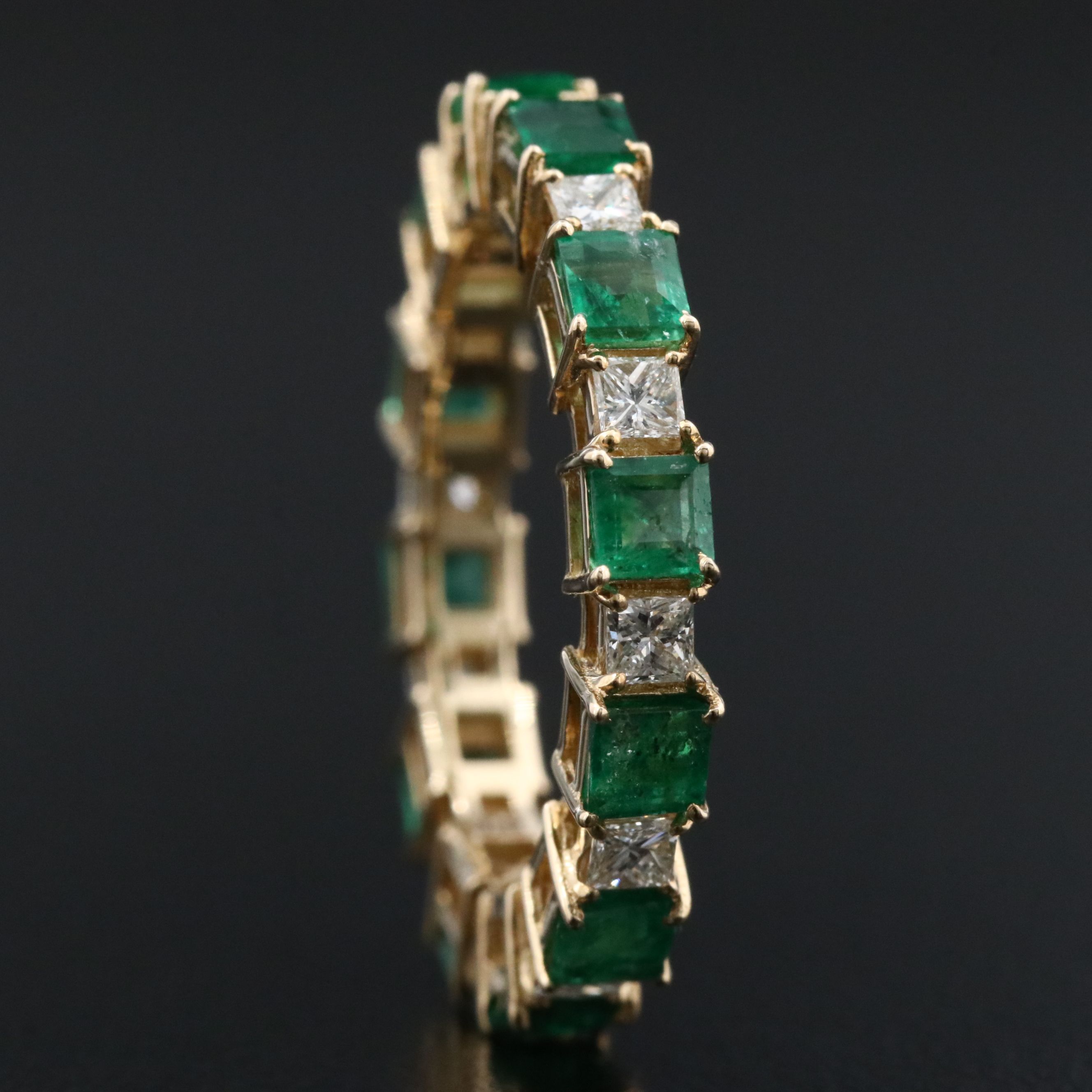 14K 1.63 CTW Emerald and Diamond Eternity Band