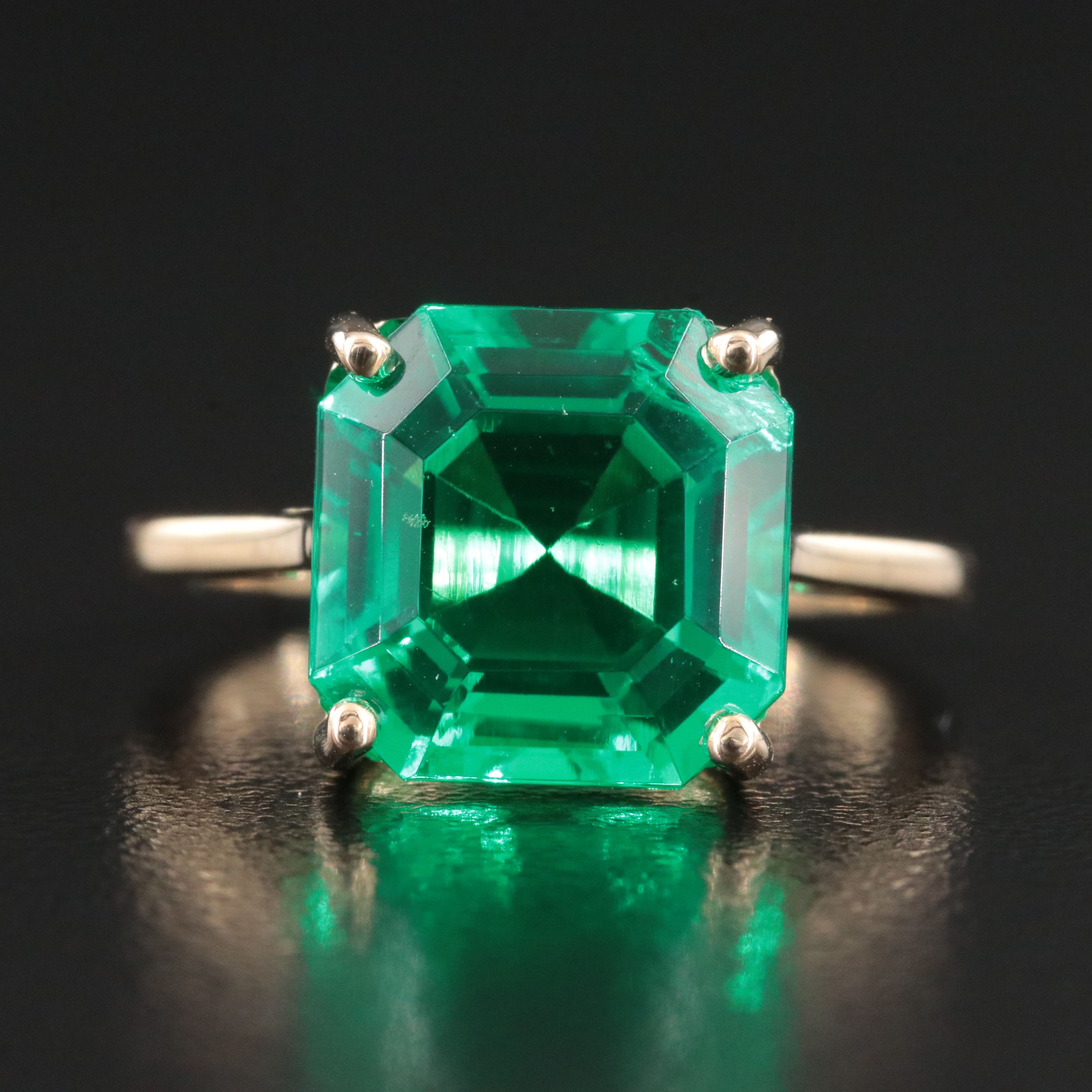14K 5.11 CT Emerald Solitaire Ring