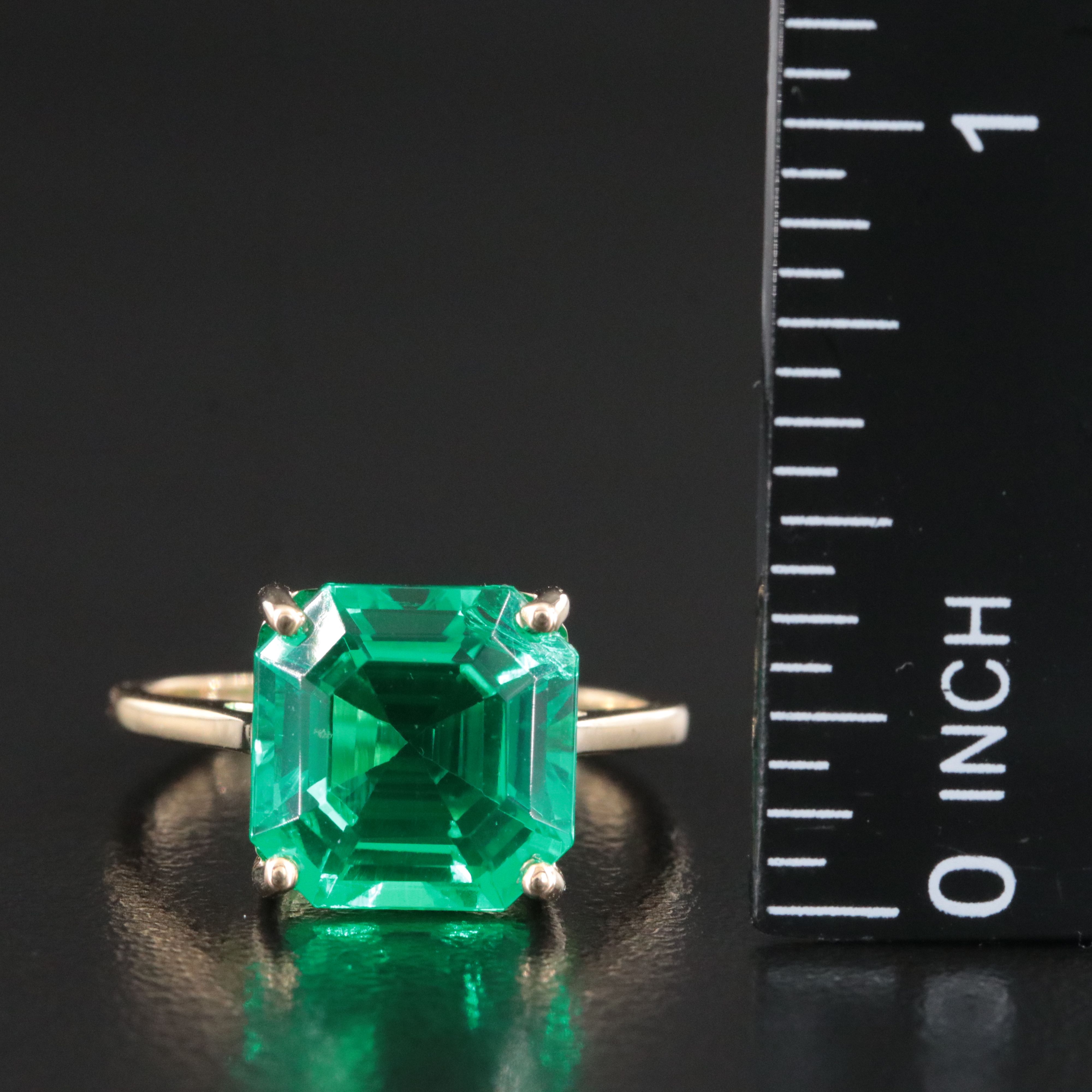 14K 5.11 CT Emerald Solitaire Ring