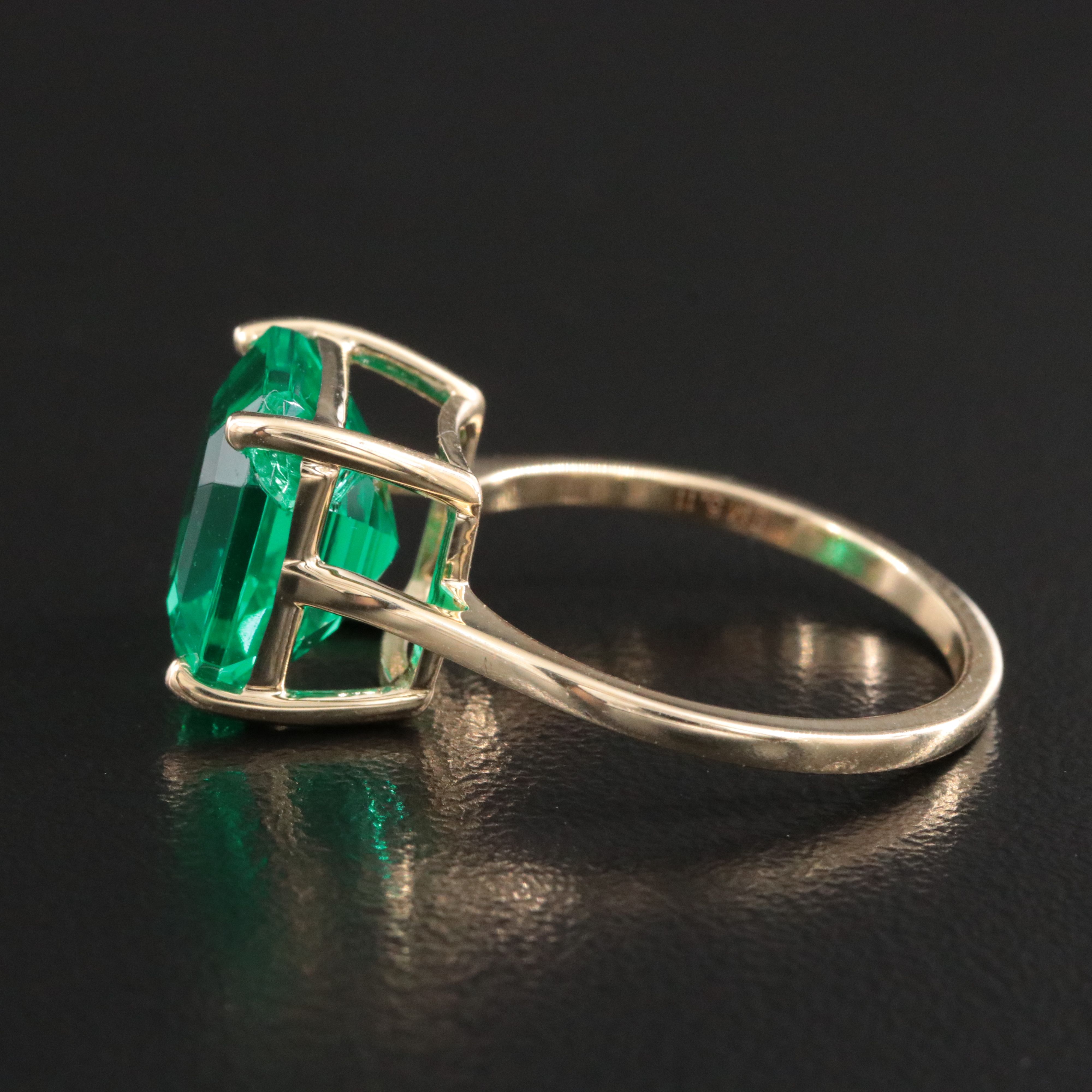 14K 5.11 CT Emerald Solitaire Ring