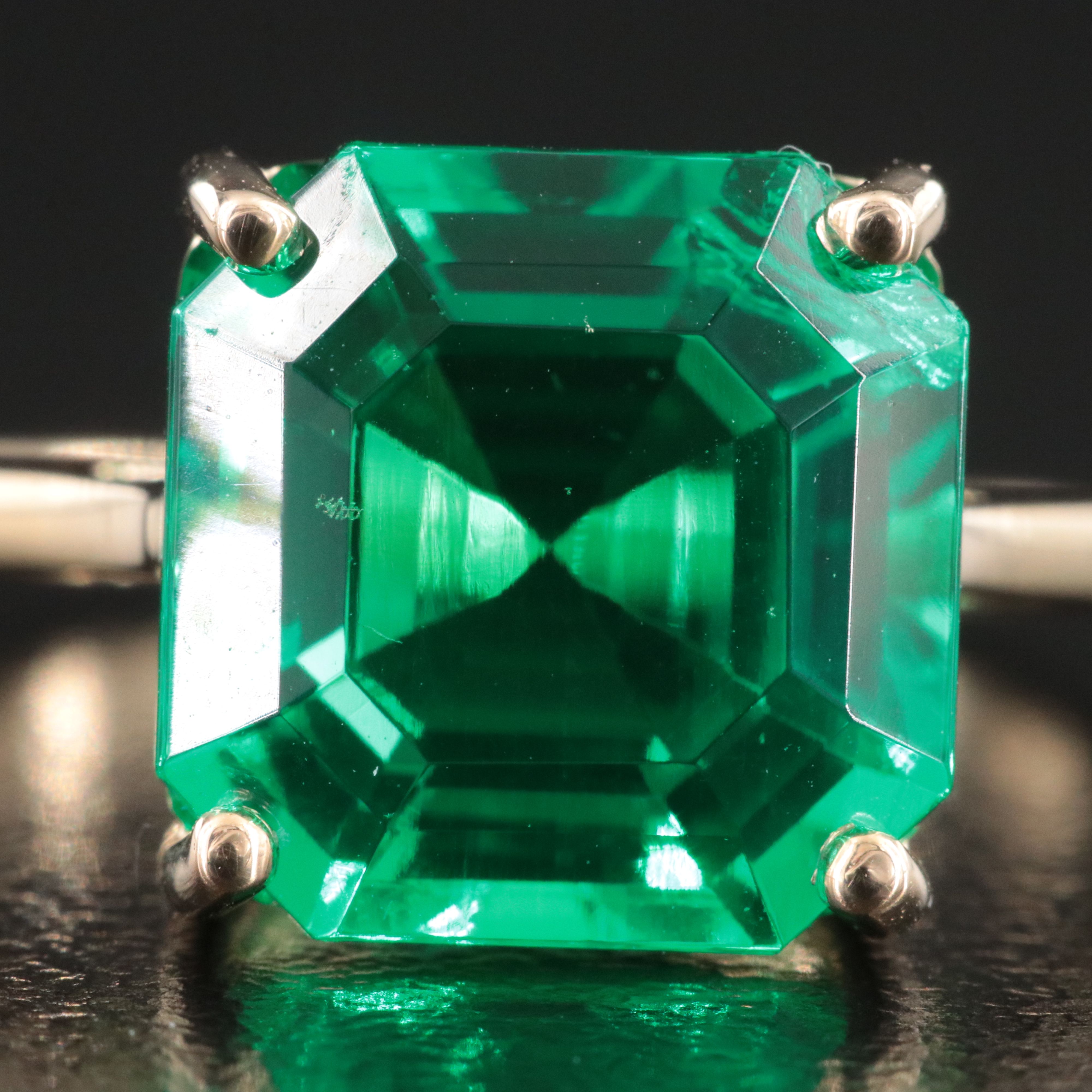 14K 5.11 CT Emerald Solitaire Ring
