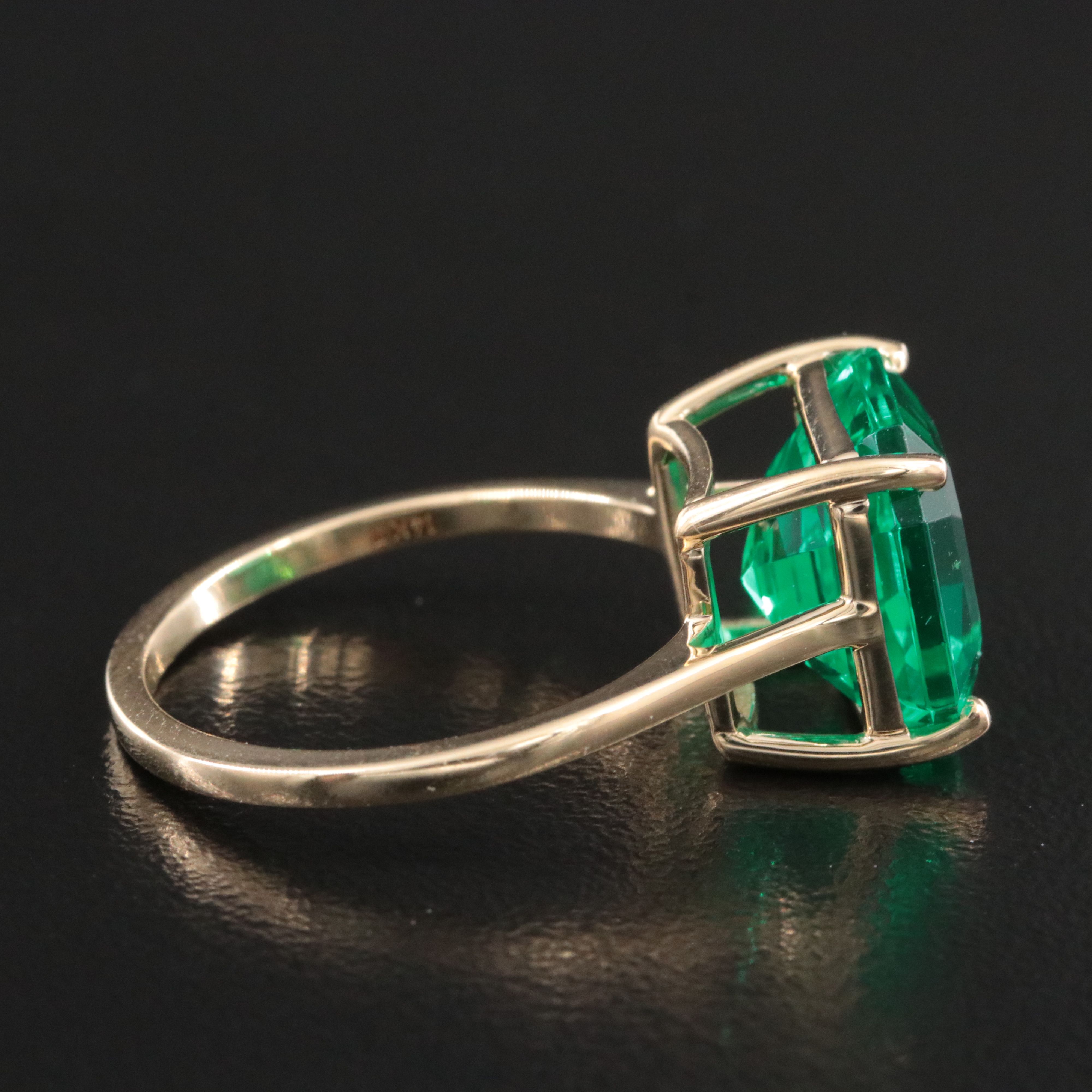 14K 5.11 CT Emerald Solitaire Ring