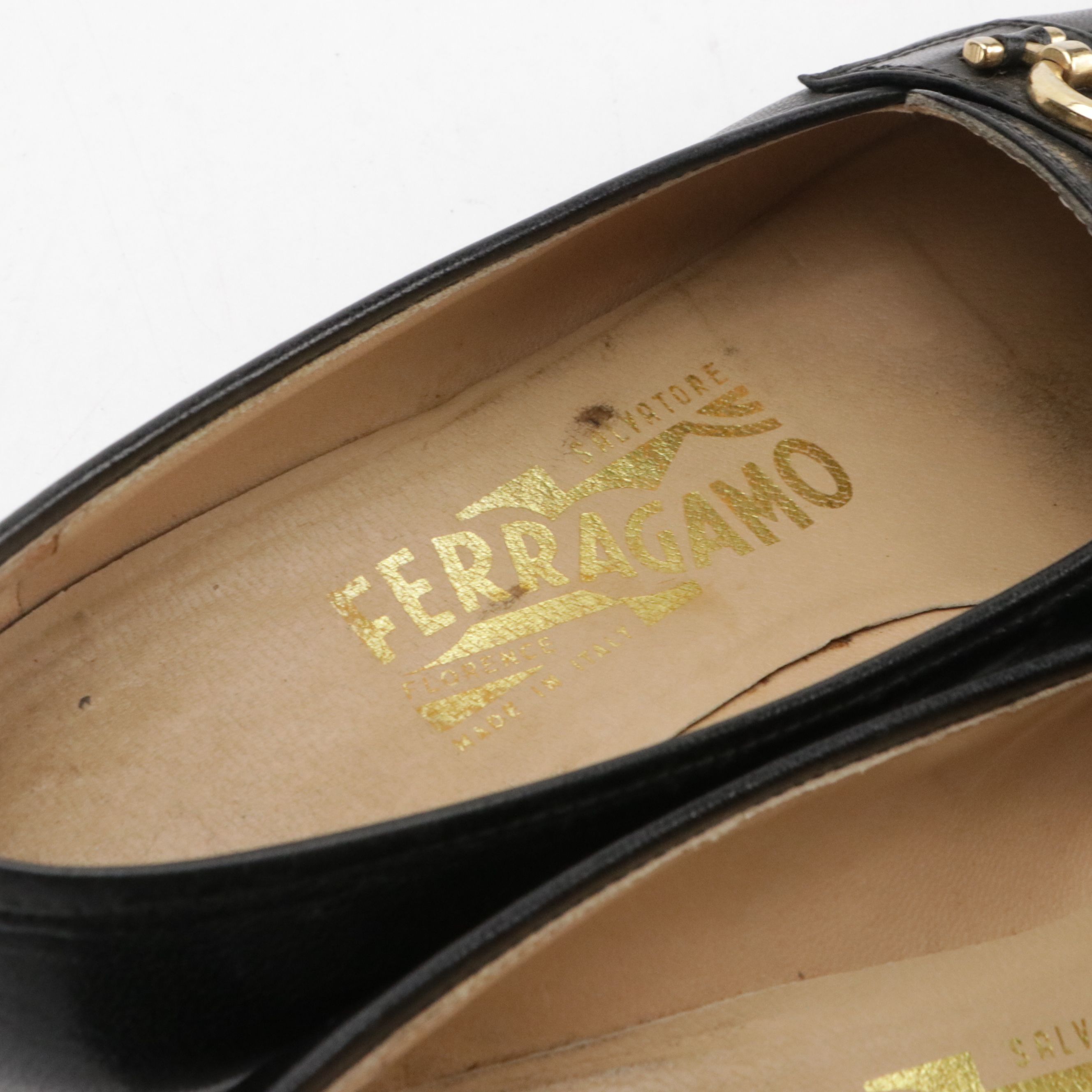 Salvatore Ferragamo Gancini Loafers in Black Leather