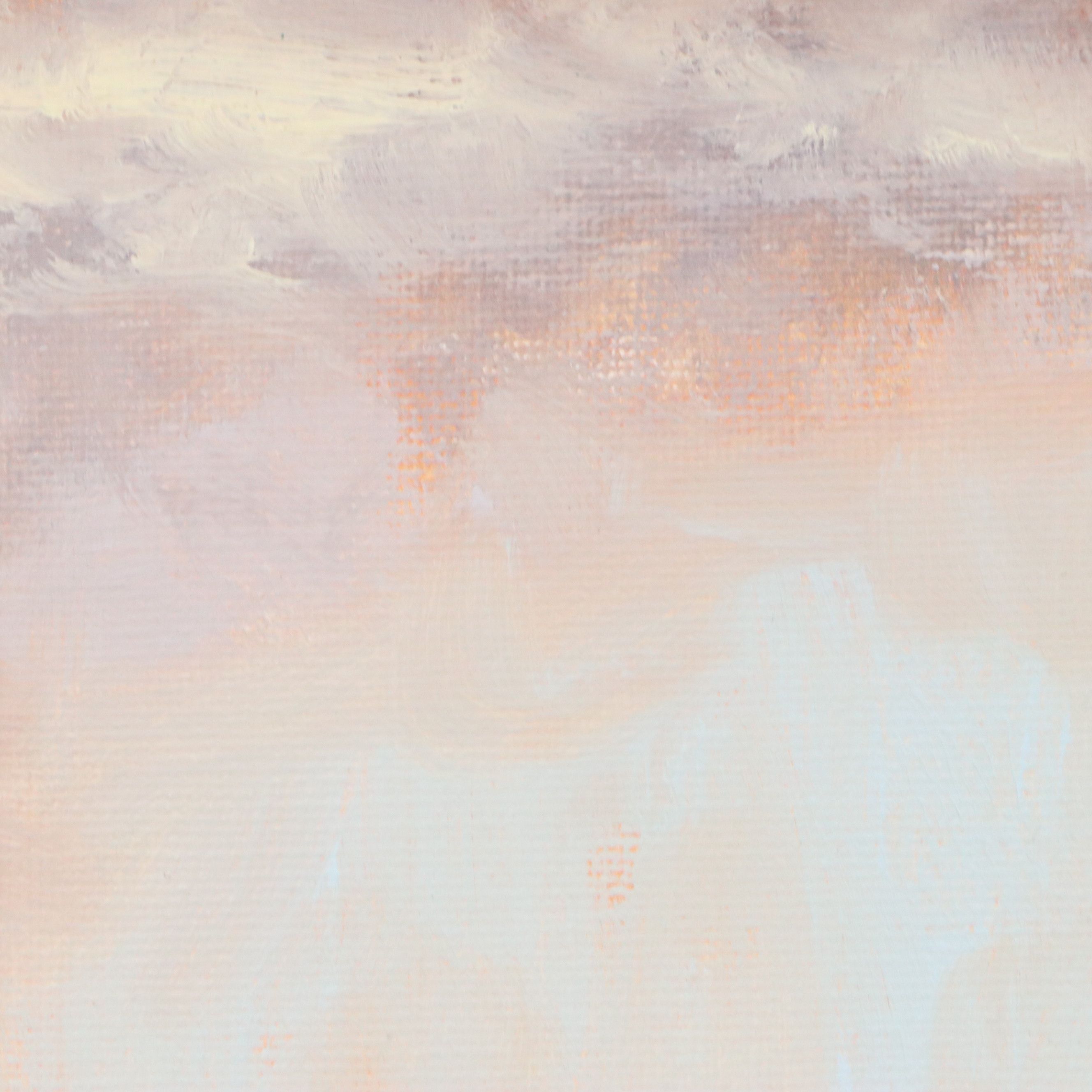 Oil Painting of Grassy Field at Dawn, 21st Century