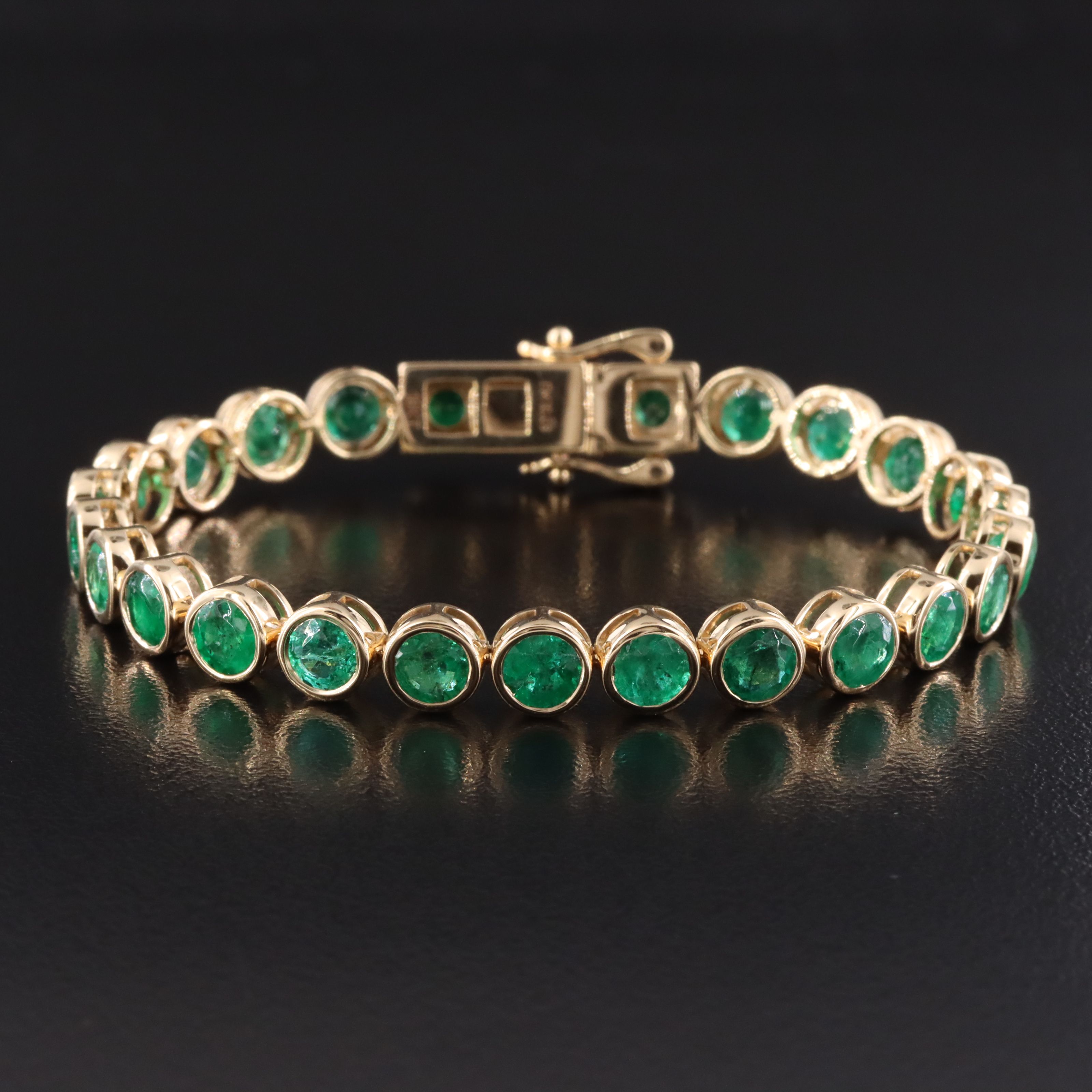 18K 10.03 CTW Emerald Line Bracelet