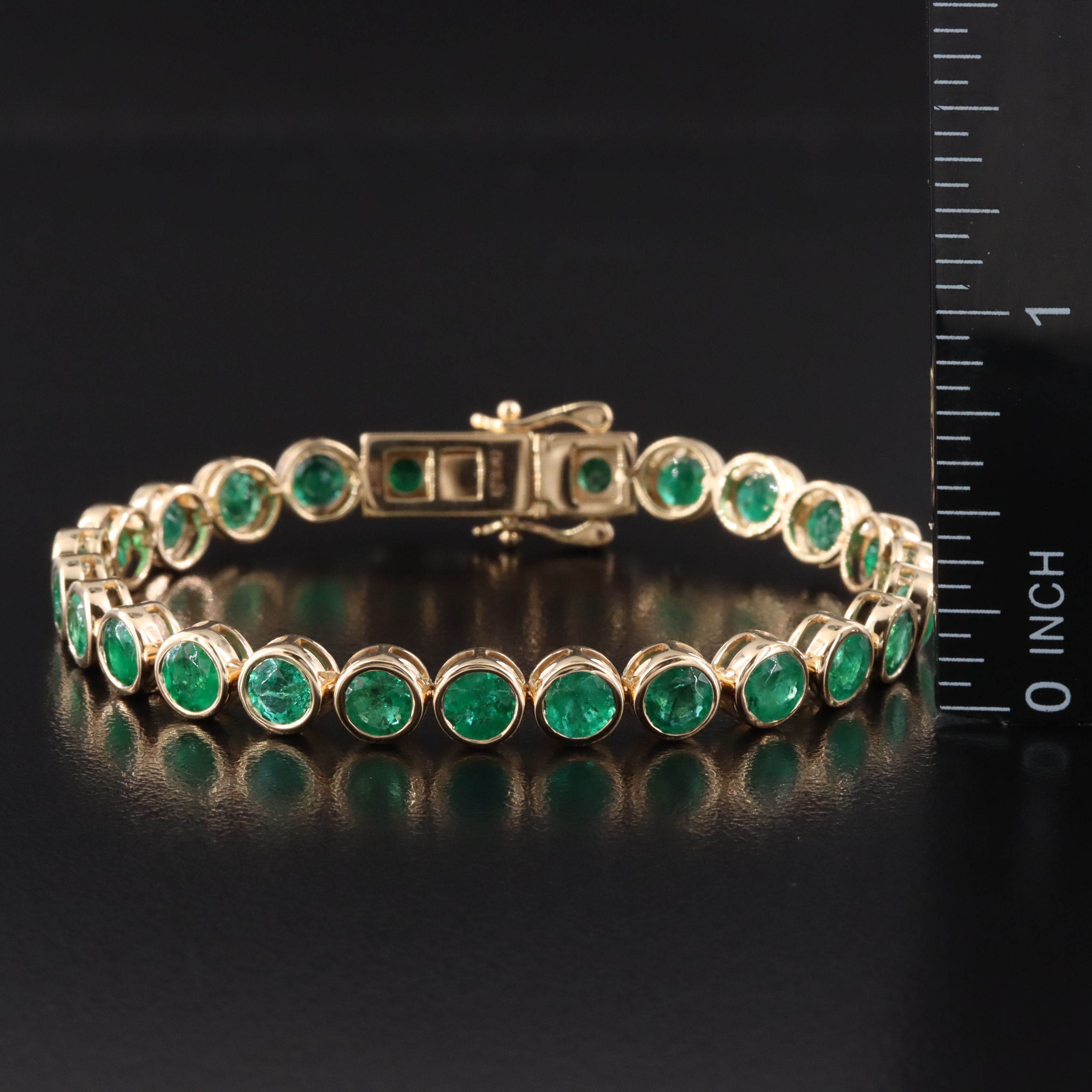 18K 10.03 CTW Emerald Line Bracelet
