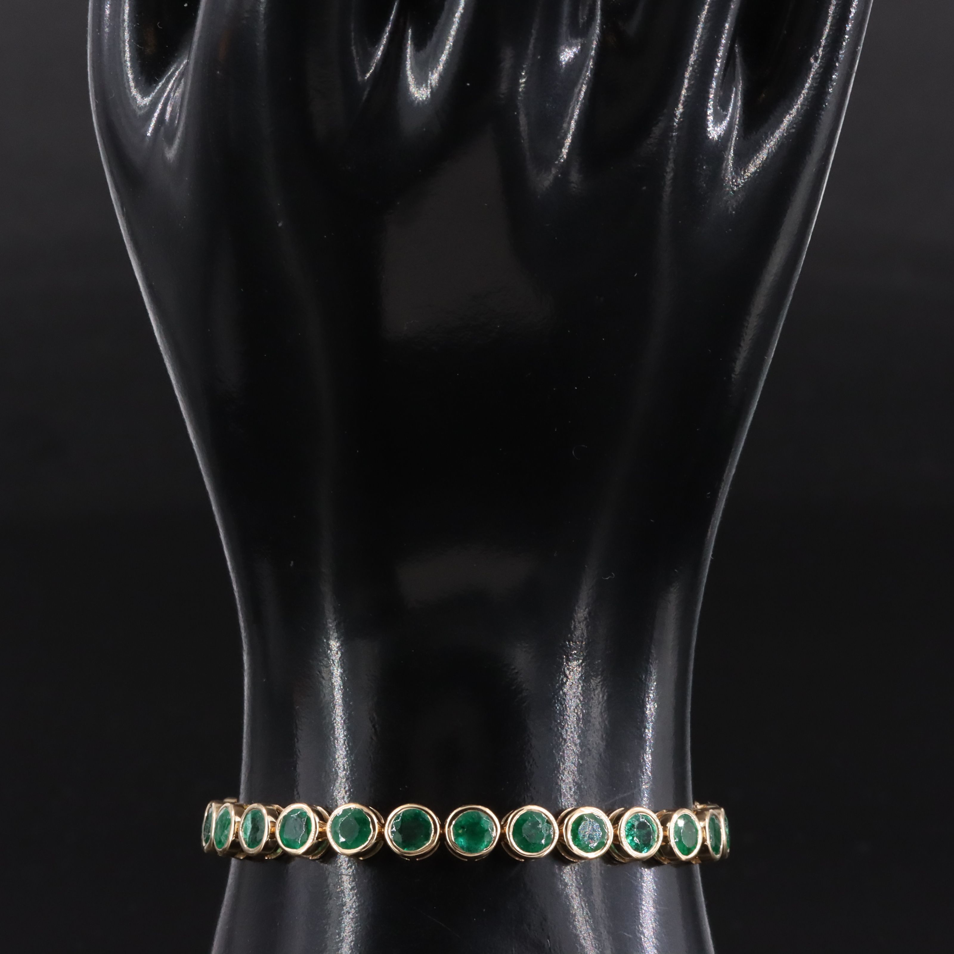 18K 10.03 CTW Emerald Line Bracelet