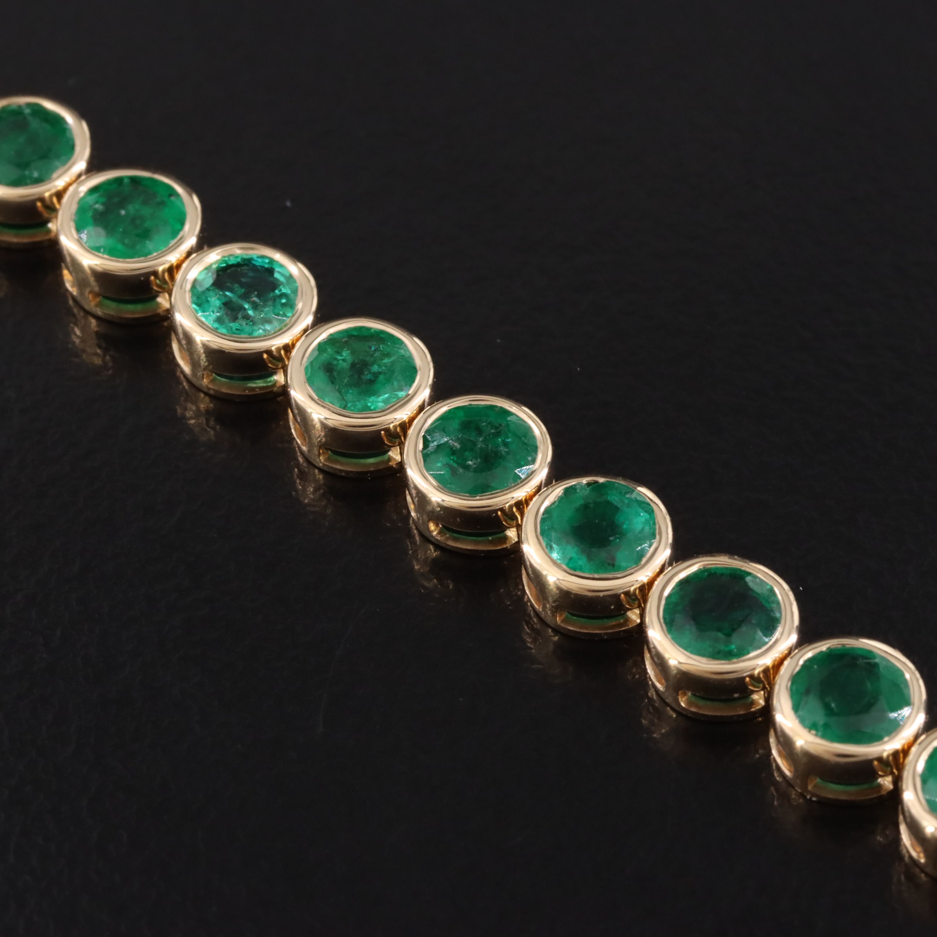 18K 10.03 CTW Emerald Line Bracelet