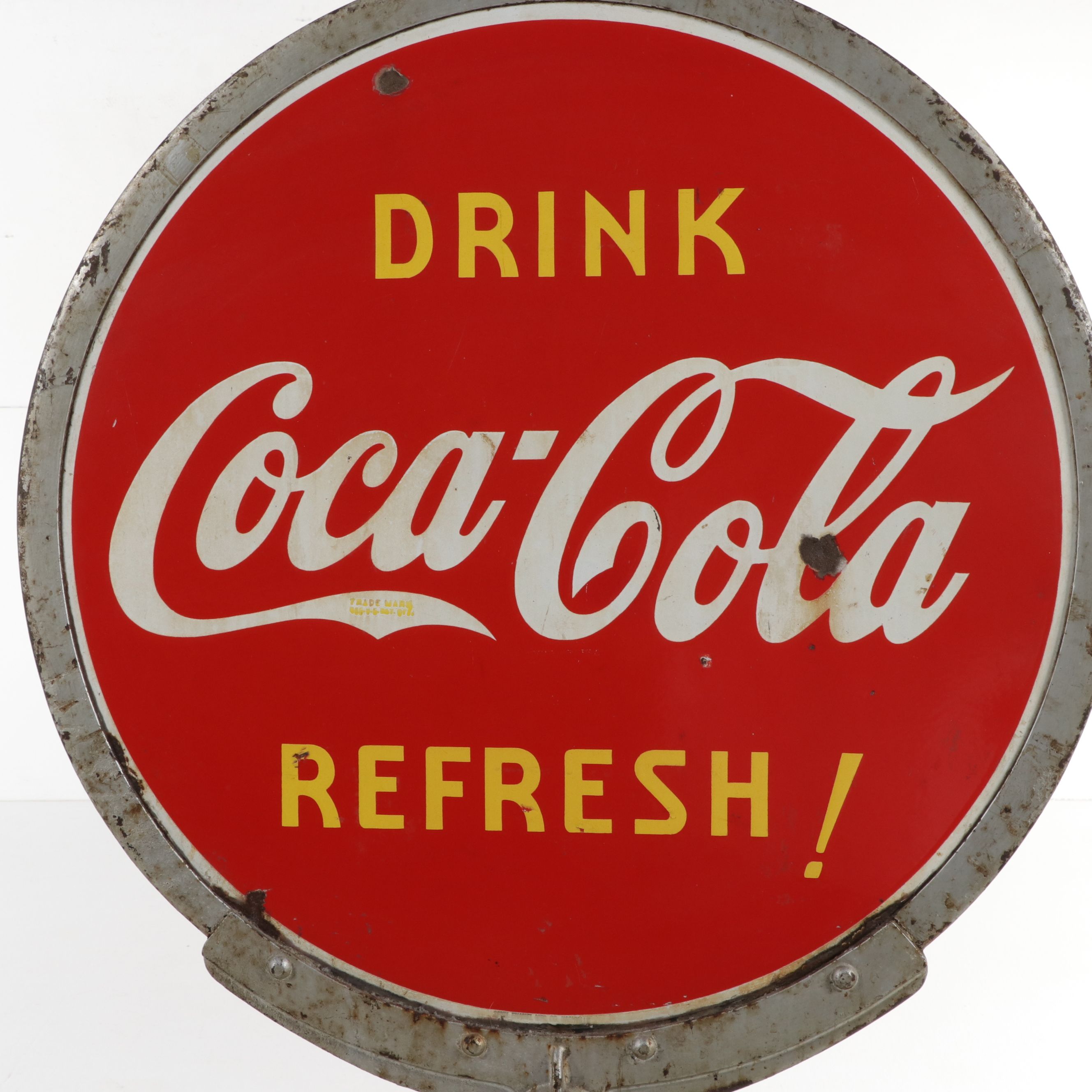 Coca-Cola "Lollipop" Curb Sign