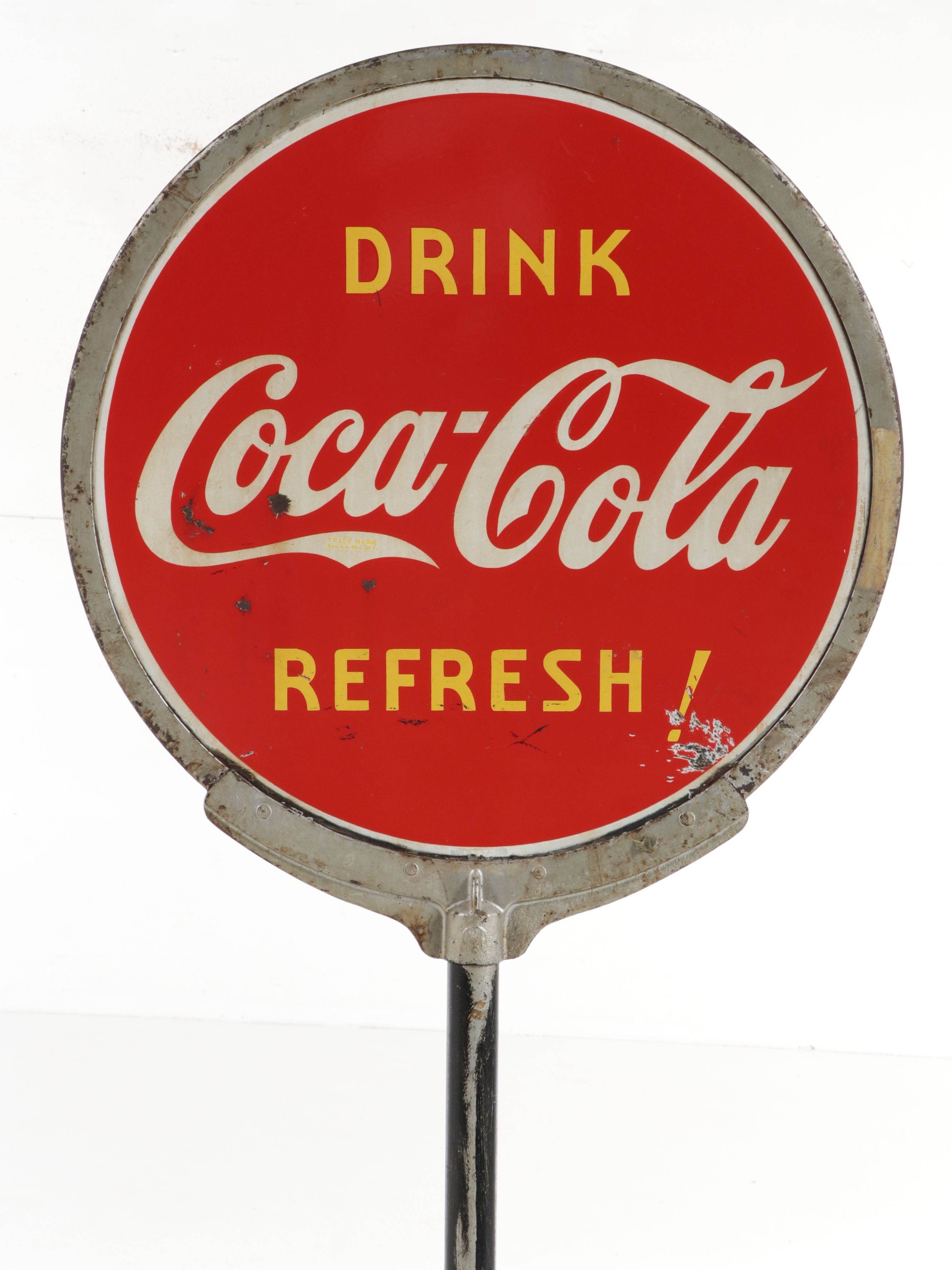 Coca-Cola "Lollipop" Curb Sign