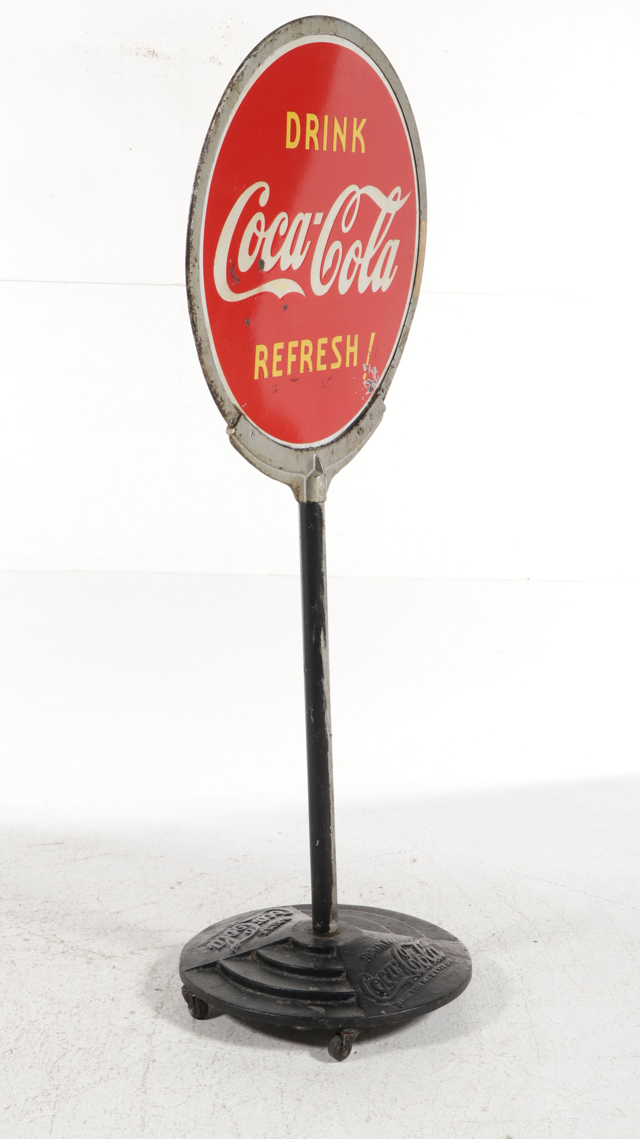 Coca-Cola "Lollipop" Curb Sign