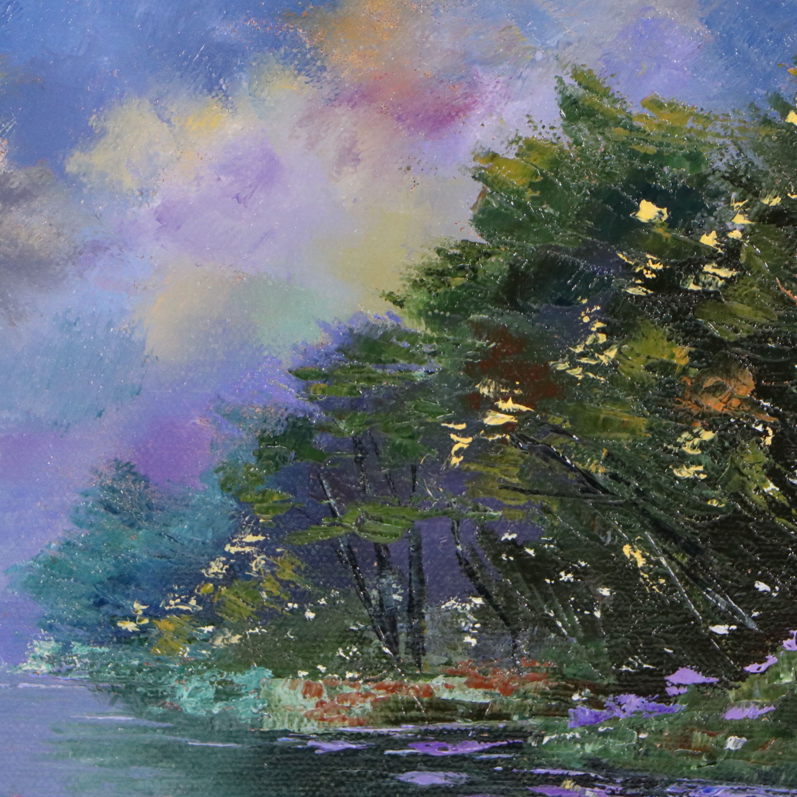 James Baldoumas Oil Painting "Flowering Pond," 2026