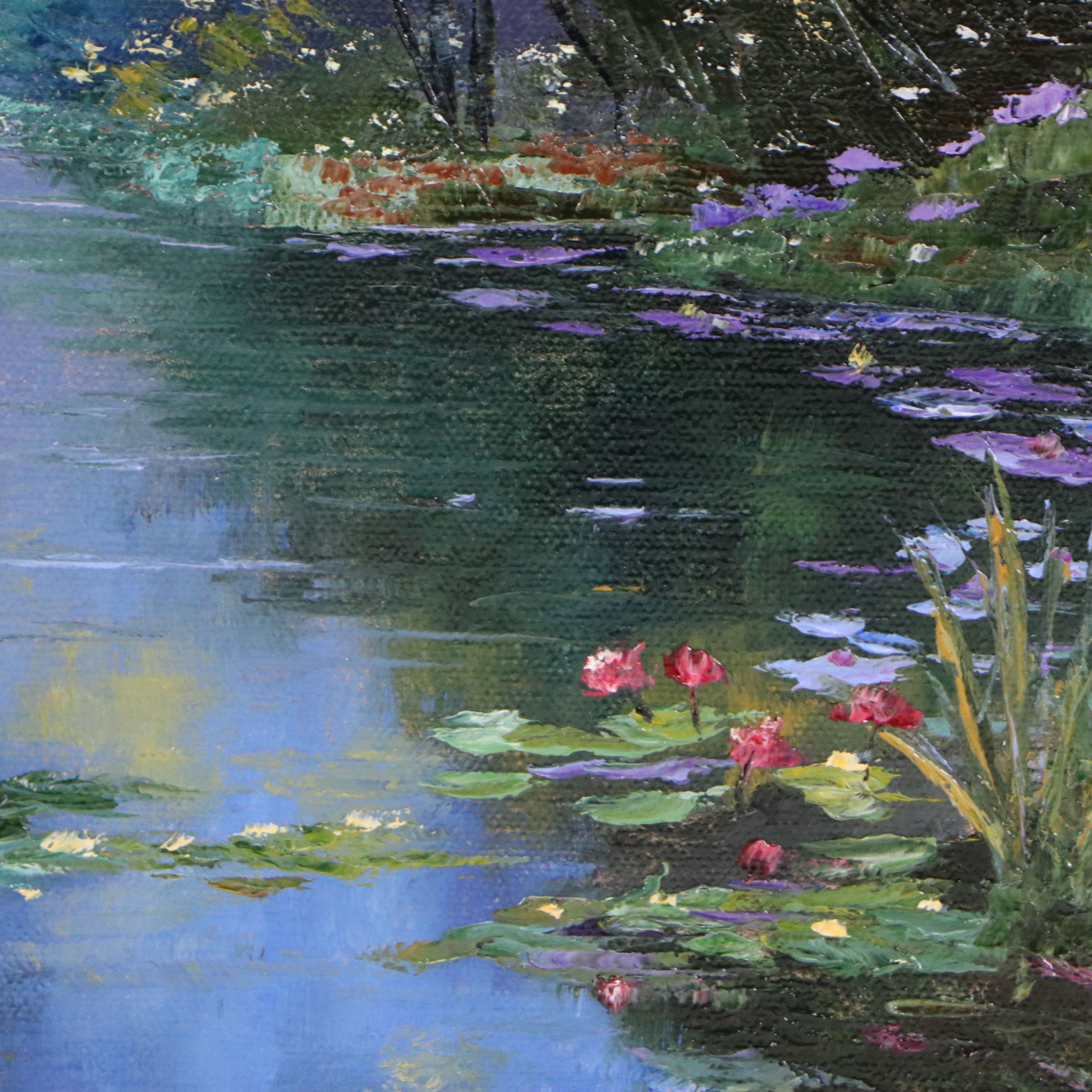 James Baldoumas Oil Painting "Flowering Pond," 2026