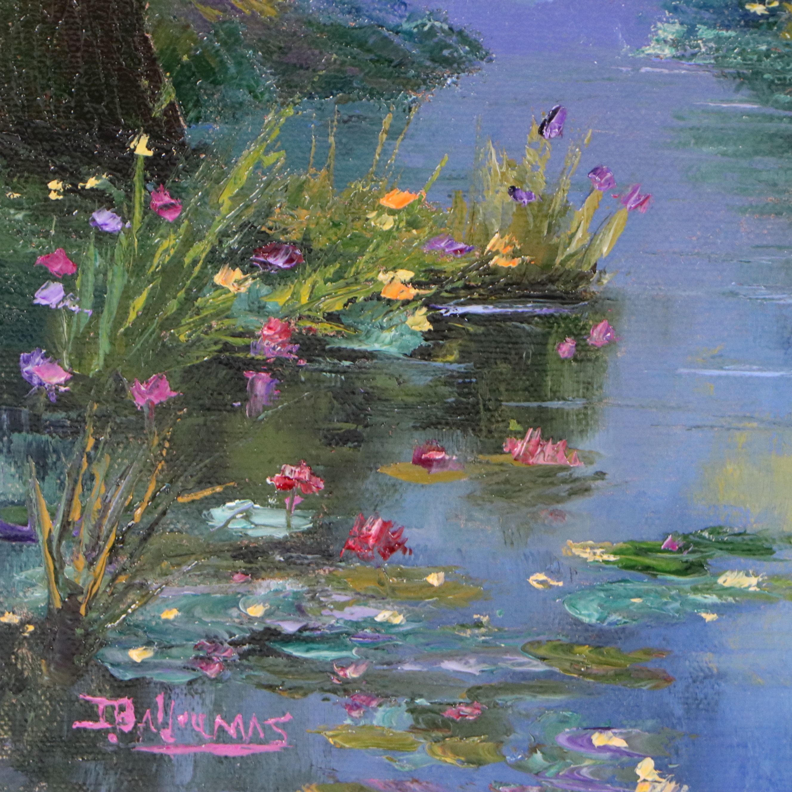James Baldoumas Oil Painting "Flowering Pond," 2026
