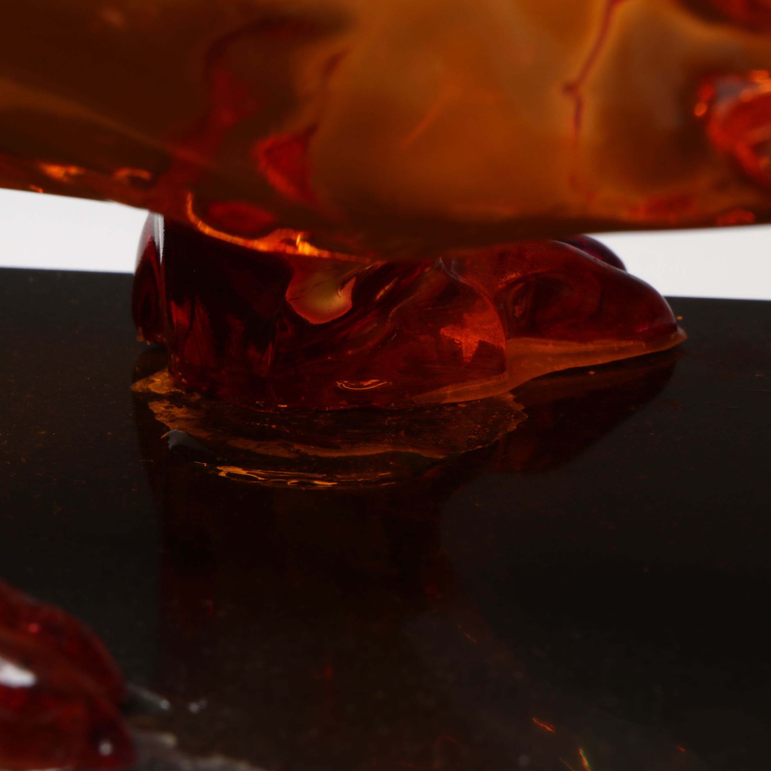 Resin Amber Roaring Lion Figure