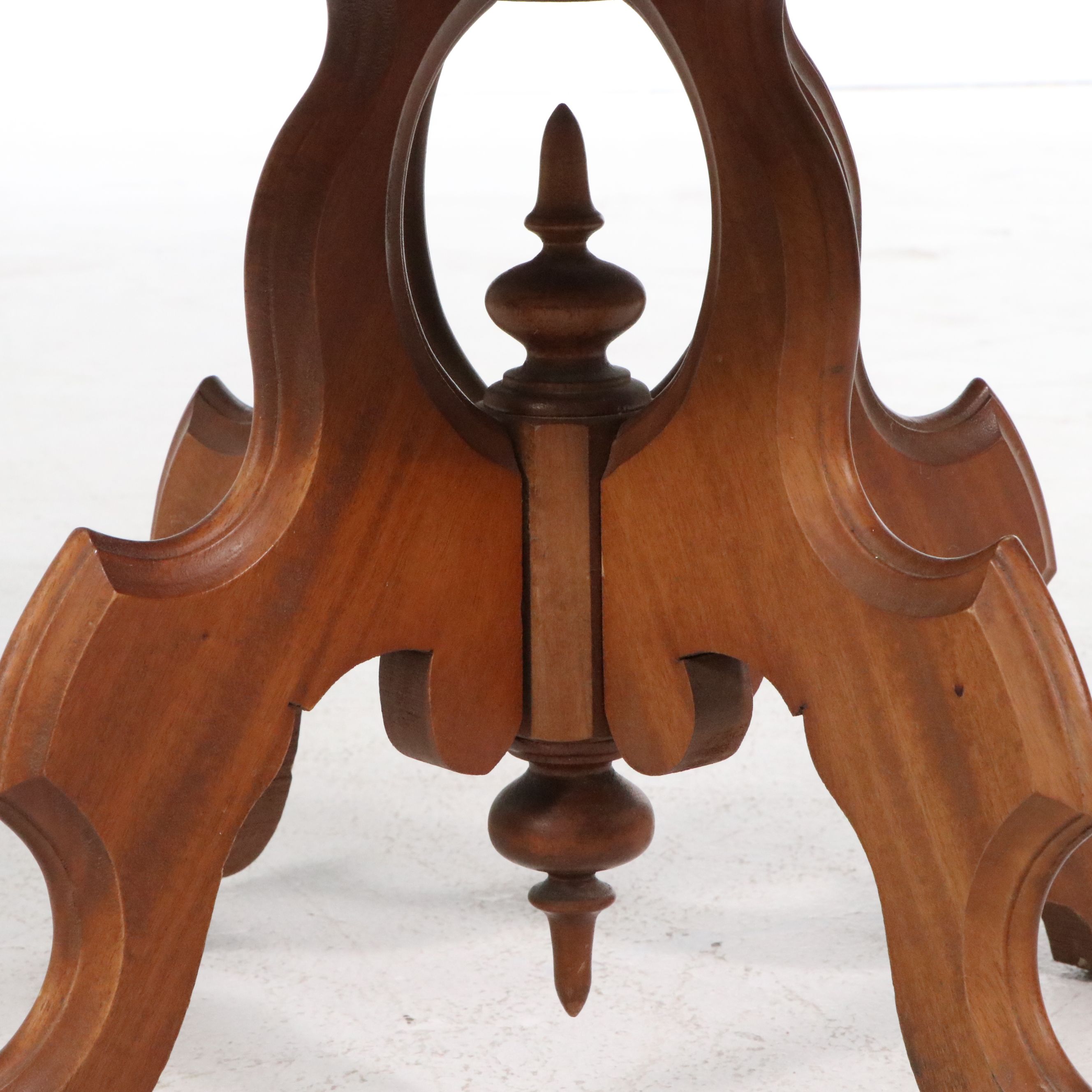 Victorian Eastlake Marble Top Oval Parlor Table, Late 19th Century