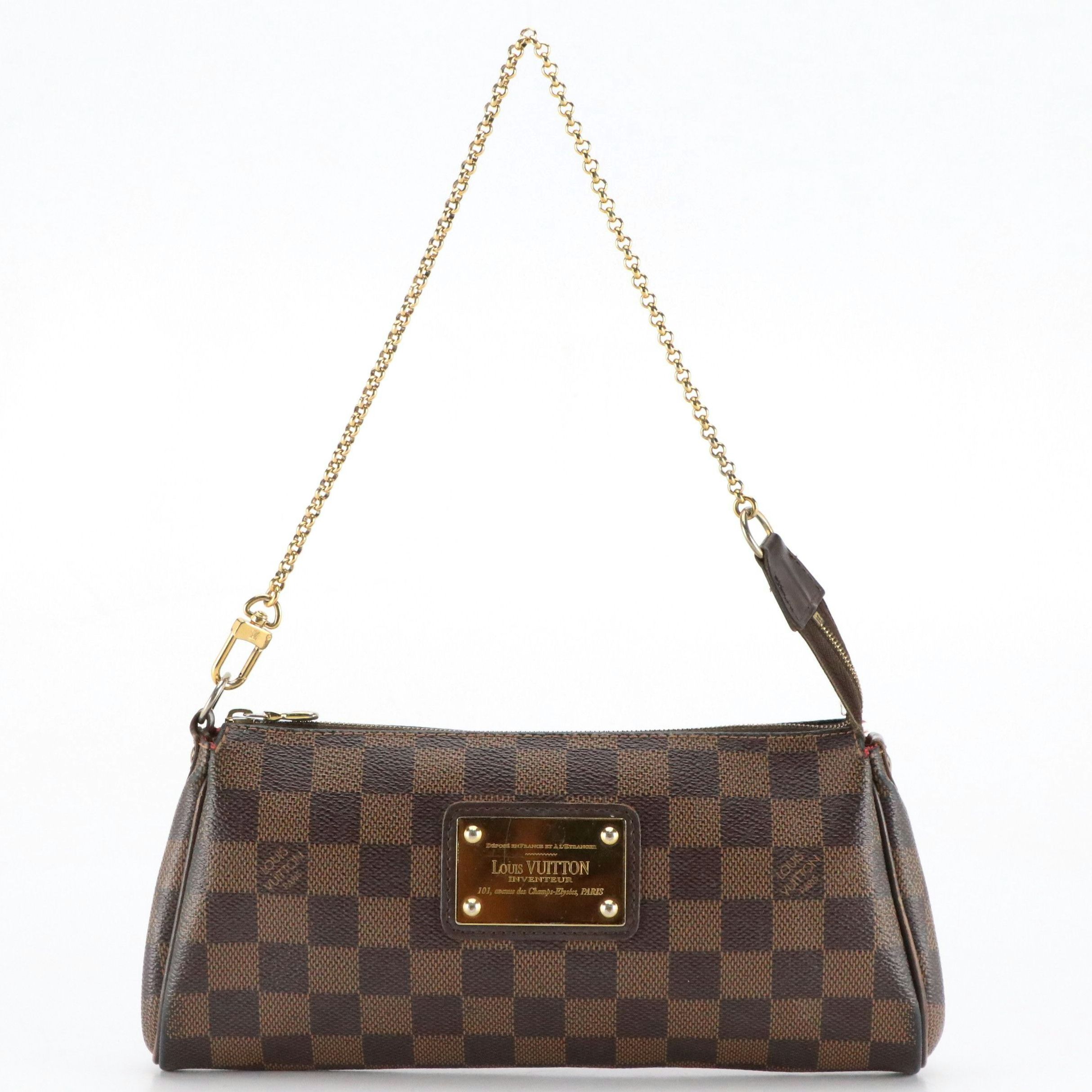 Louis Vuitton Inventeur Plaque Pochette Eva in Damier Ebene Canvas