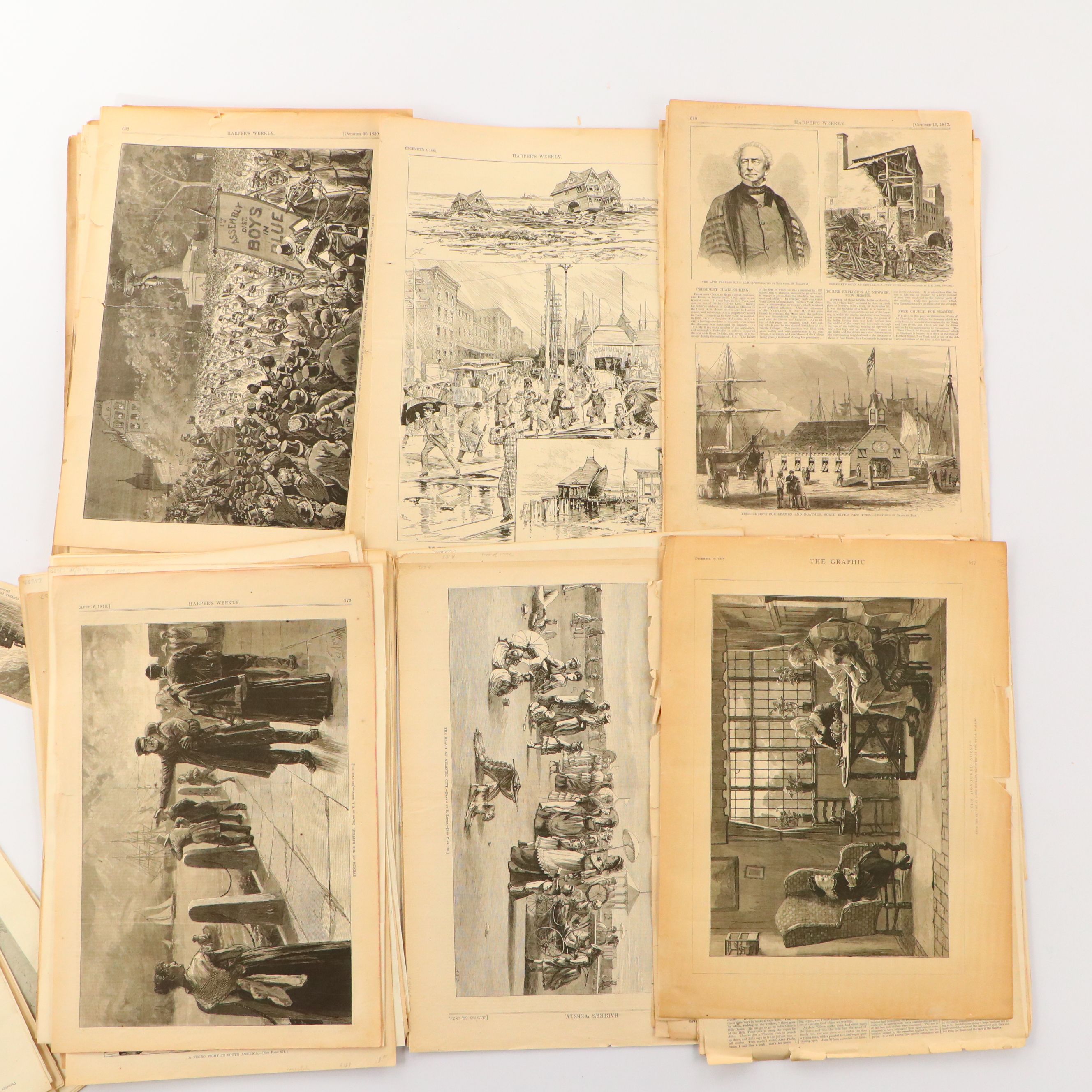 1800s "Harper's Weekly," "Puck" Pages with More Antique and Vintage Ephemera