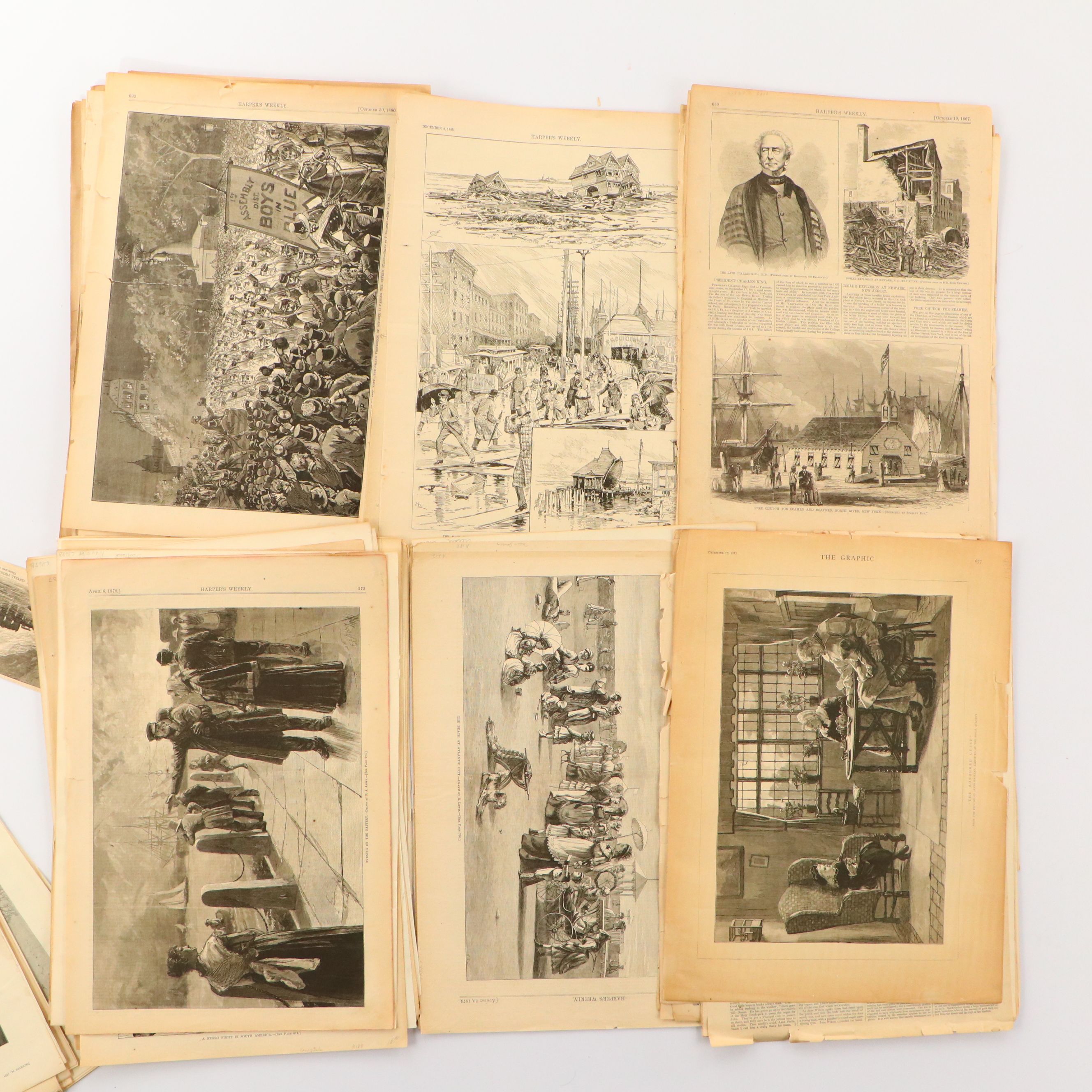 1800s "Harper's Weekly," "Puck" Pages with More Antique and Vintage Ephemera