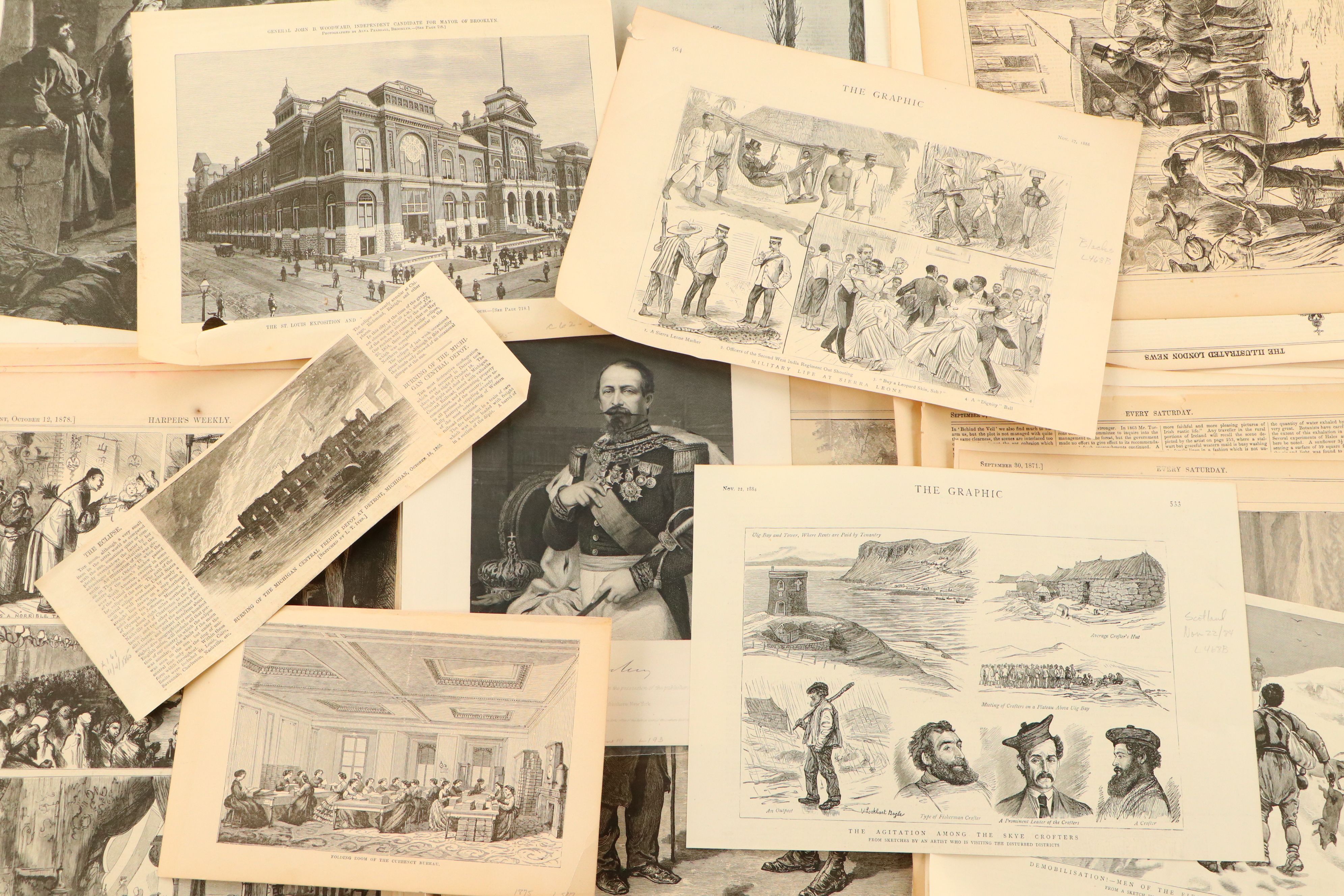 1800s "Harper's Weekly," "Puck" Pages with More Antique and Vintage Ephemera