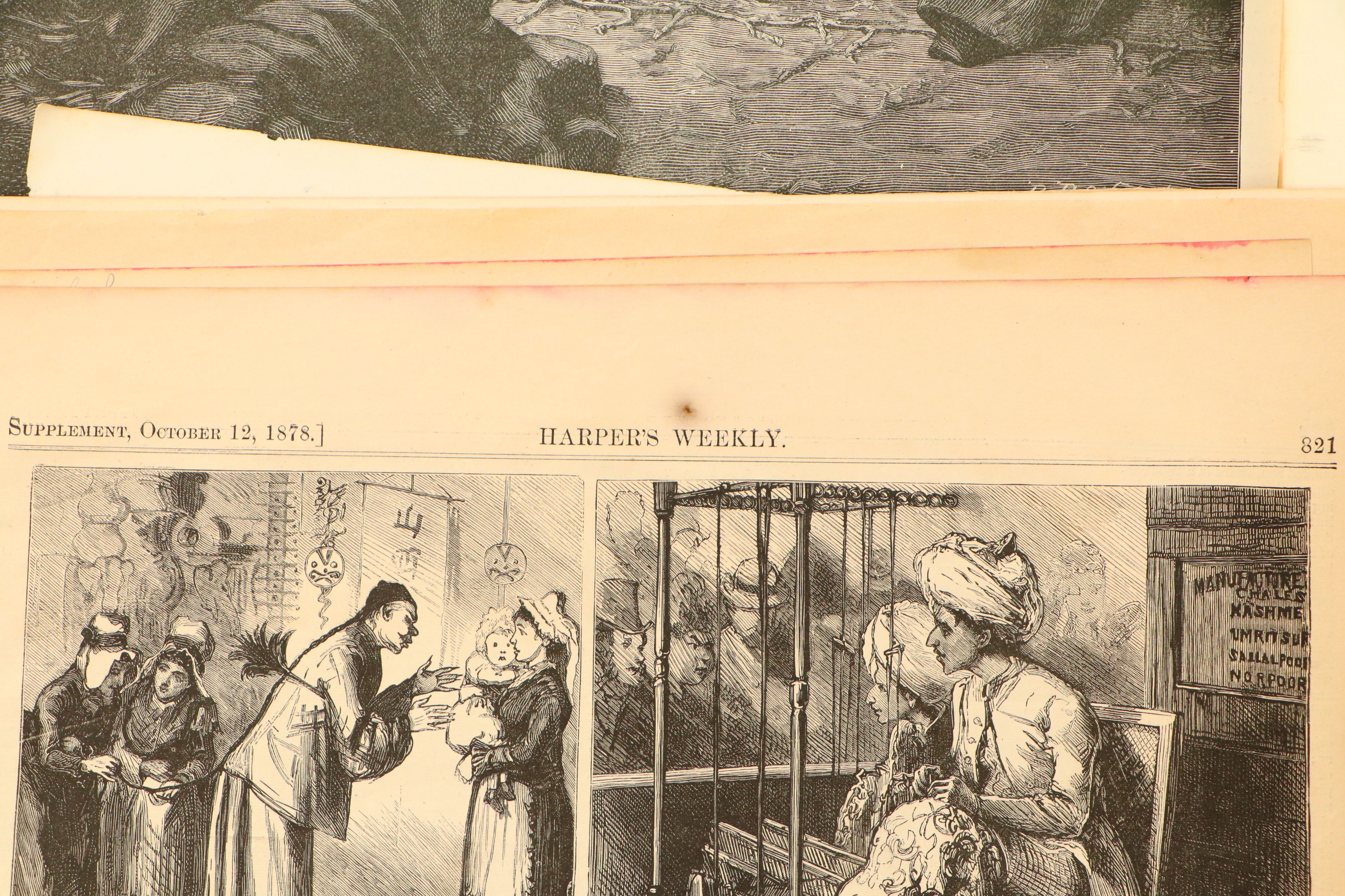 1800s "Harper's Weekly," "Puck" Pages with More Antique and Vintage Ephemera