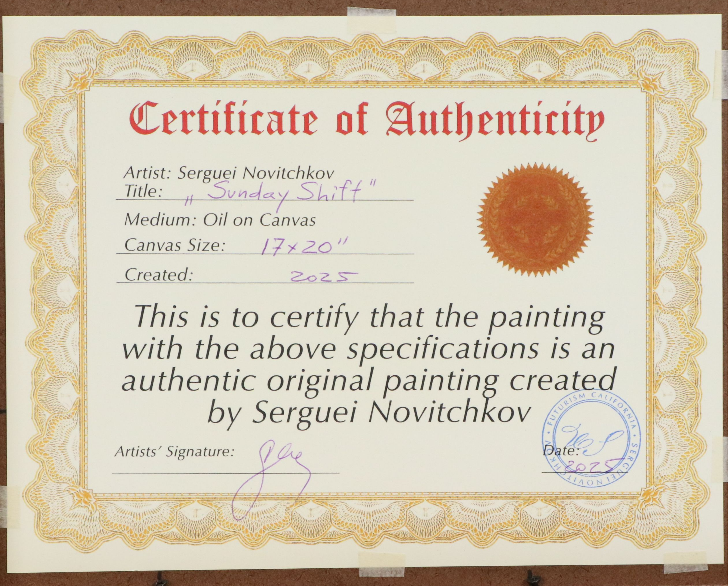 Serguei Novitchkov Oil Painting "Sunday Shift," 2025