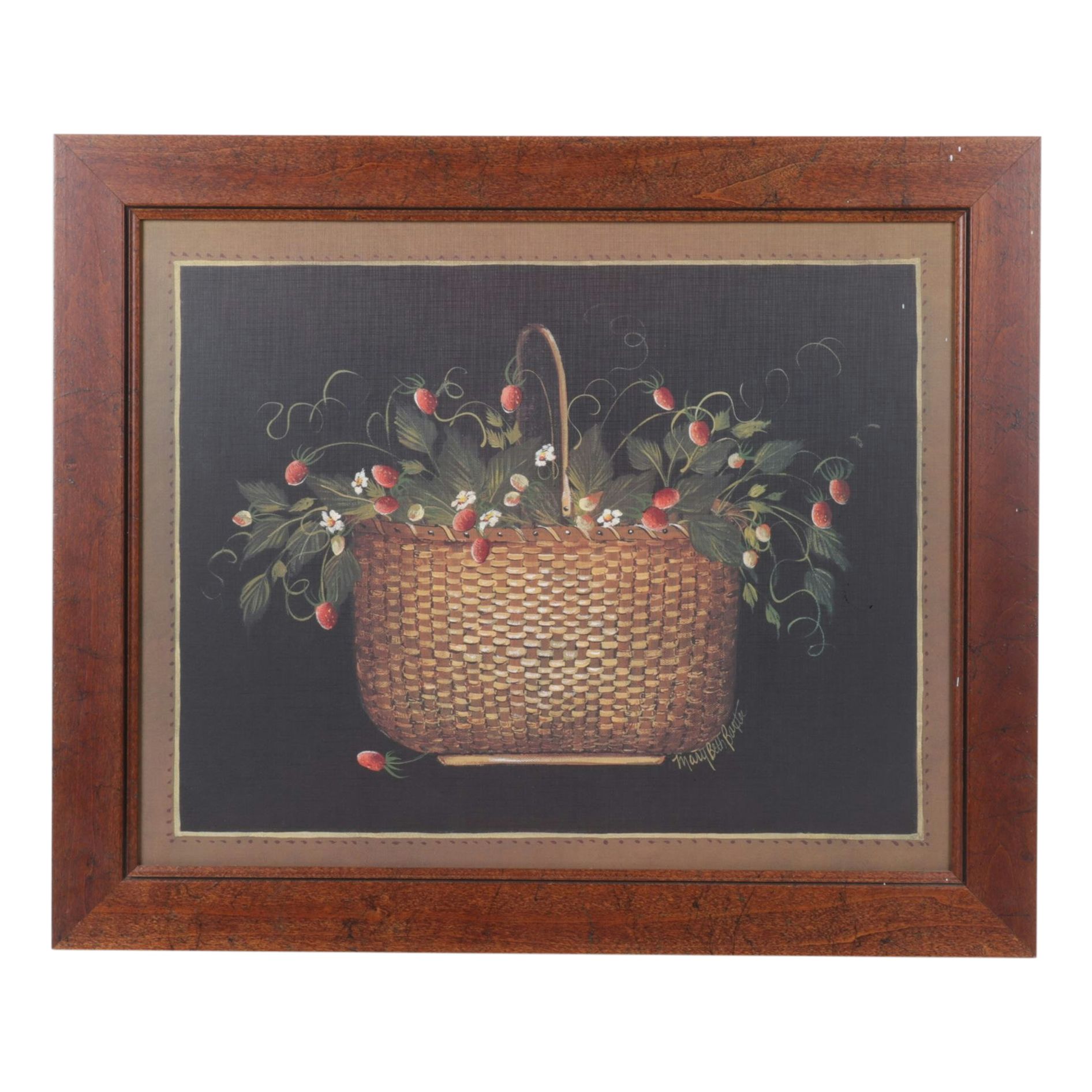 Offset Lithograph After Mary Beth Baxter "Basket of Strawberries"