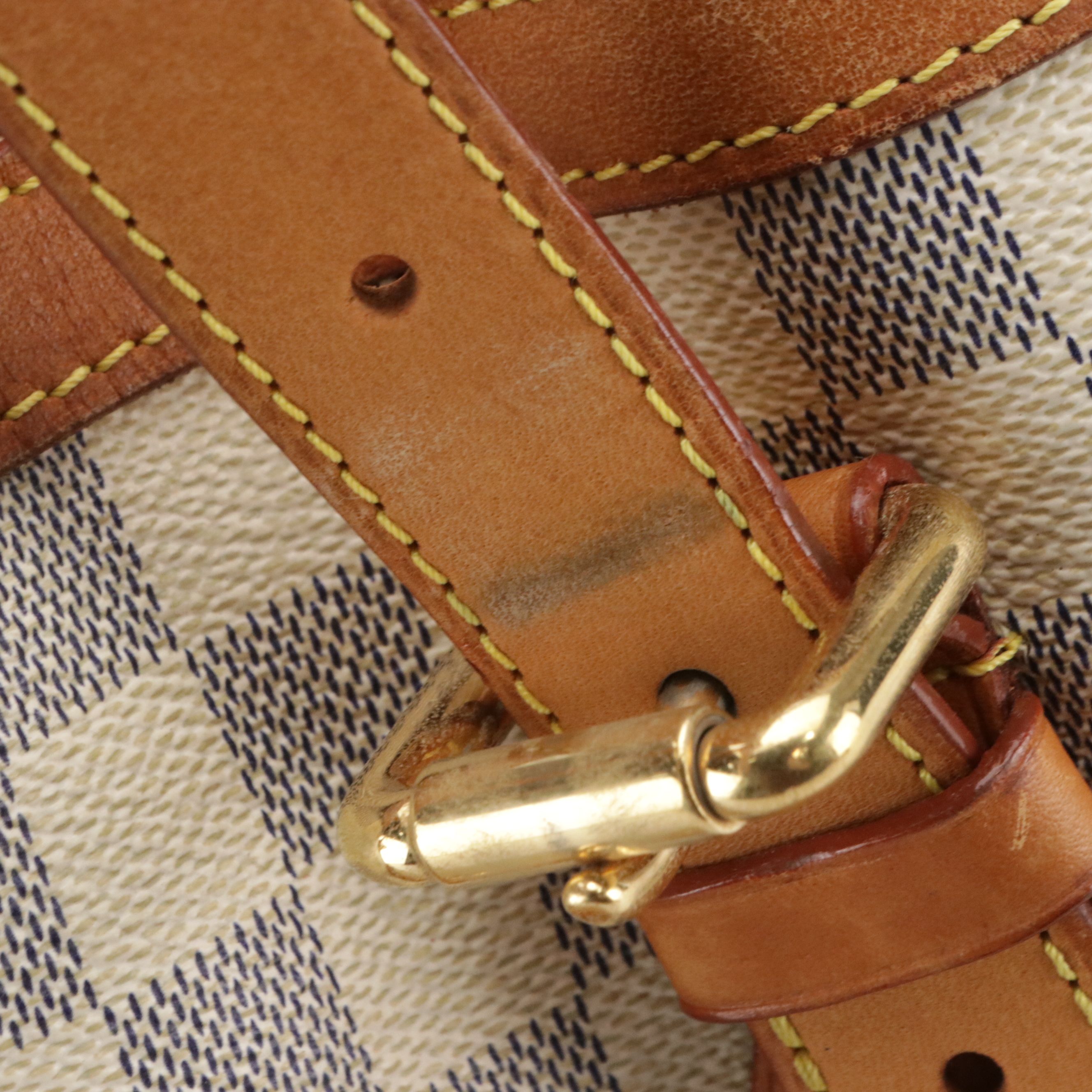 Louis Vuitton Hampstead GM Tote Bag in Damier Azur Canvas and Leather