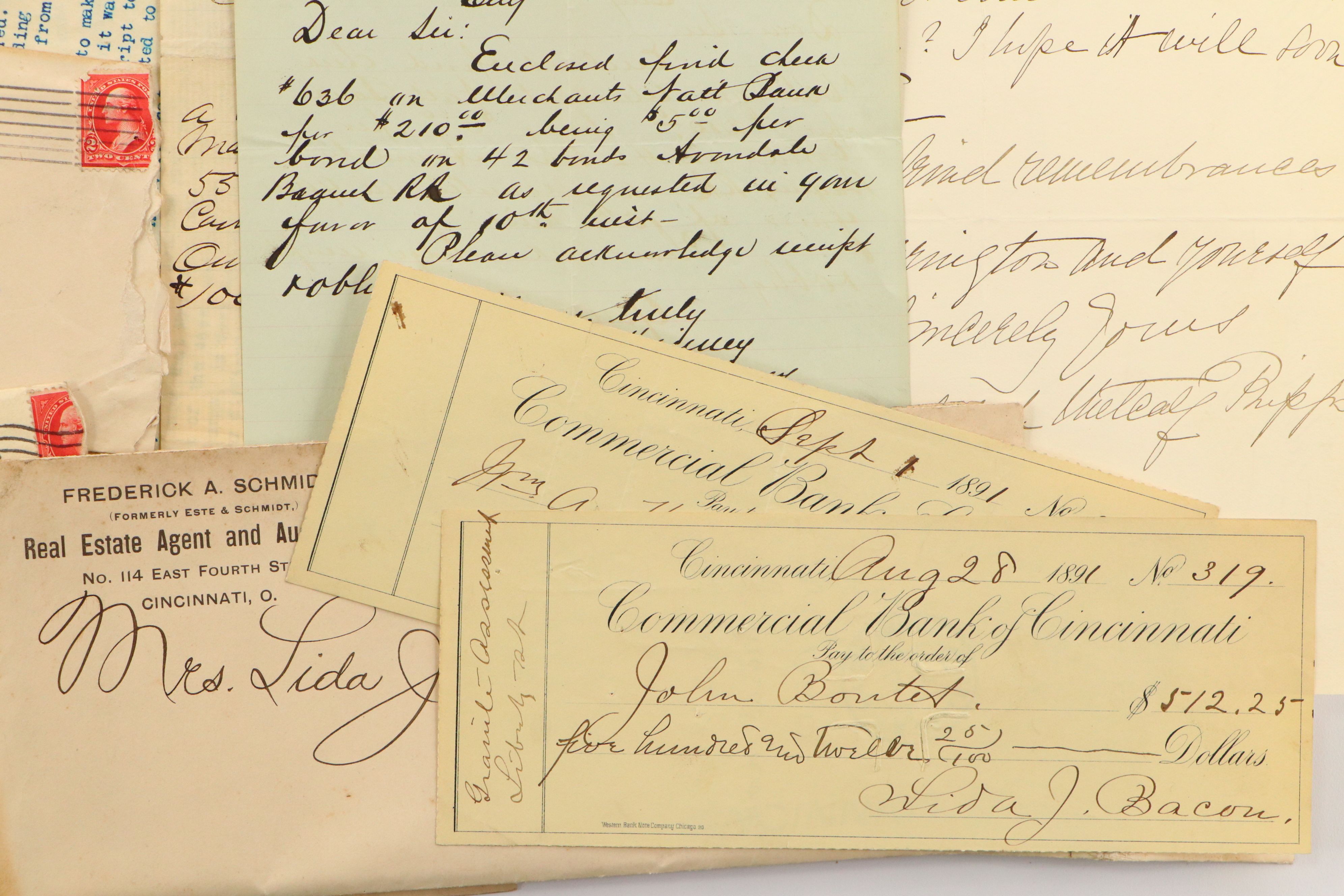 Cincinnati Law Office Letters with Postcards and More, Late 19th/Early 20th C.