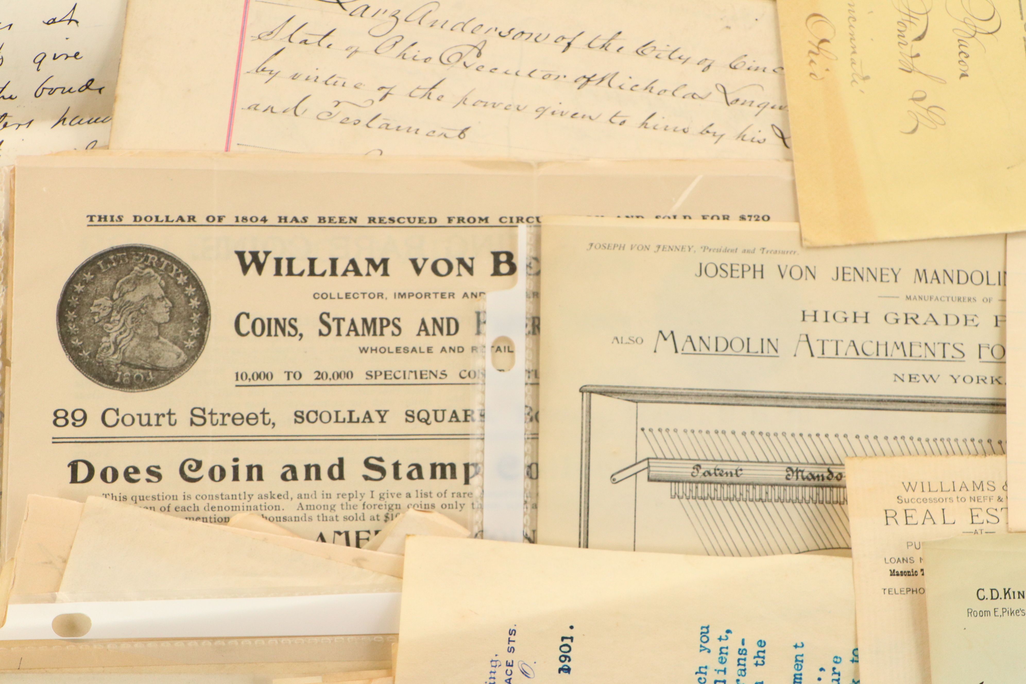 Cincinnati Law Office Letters with Postcards and More, Late 19th/Early 20th C.