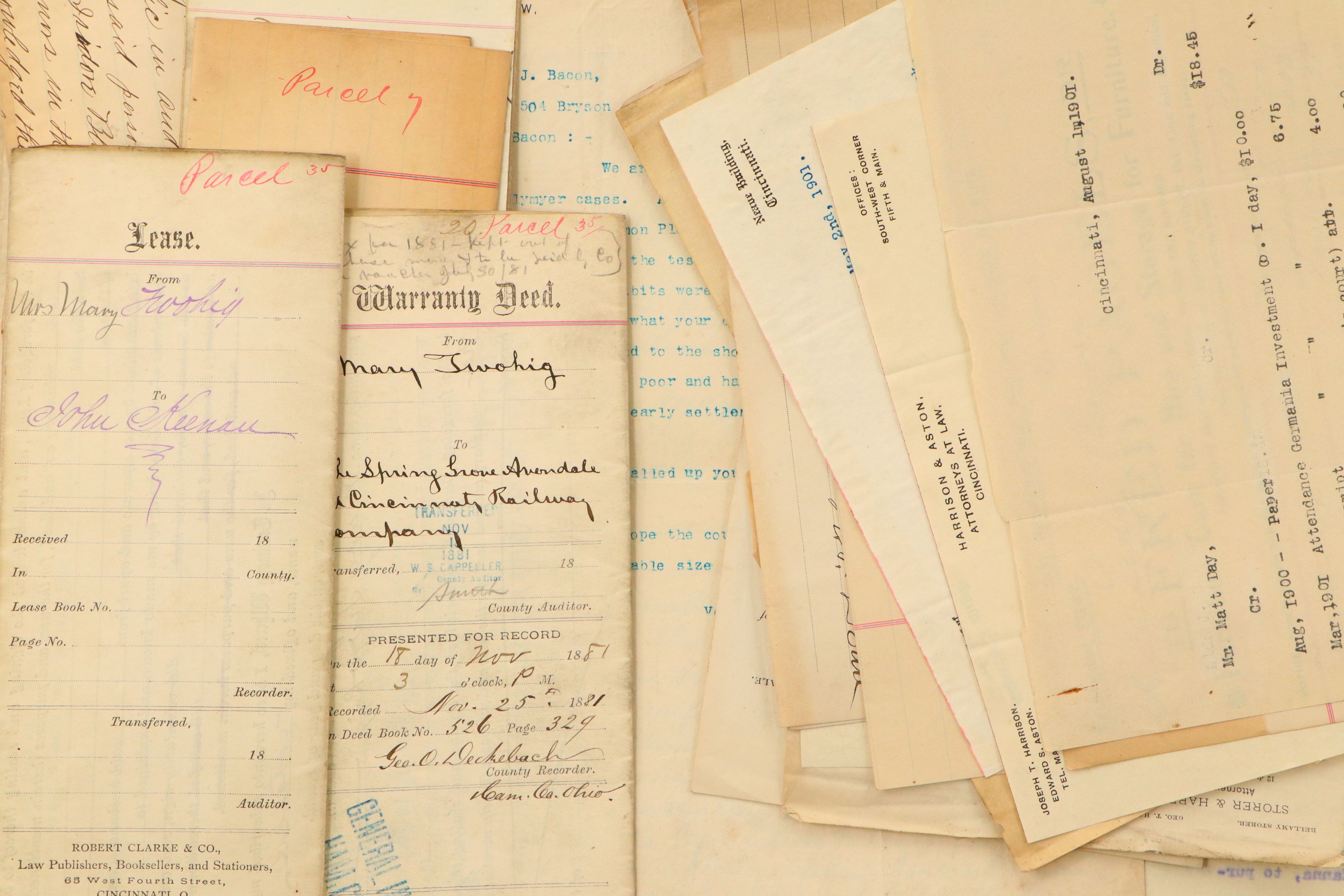 Cincinnati Law Office Letters with Postcards and More, Late 19th/Early 20th C.