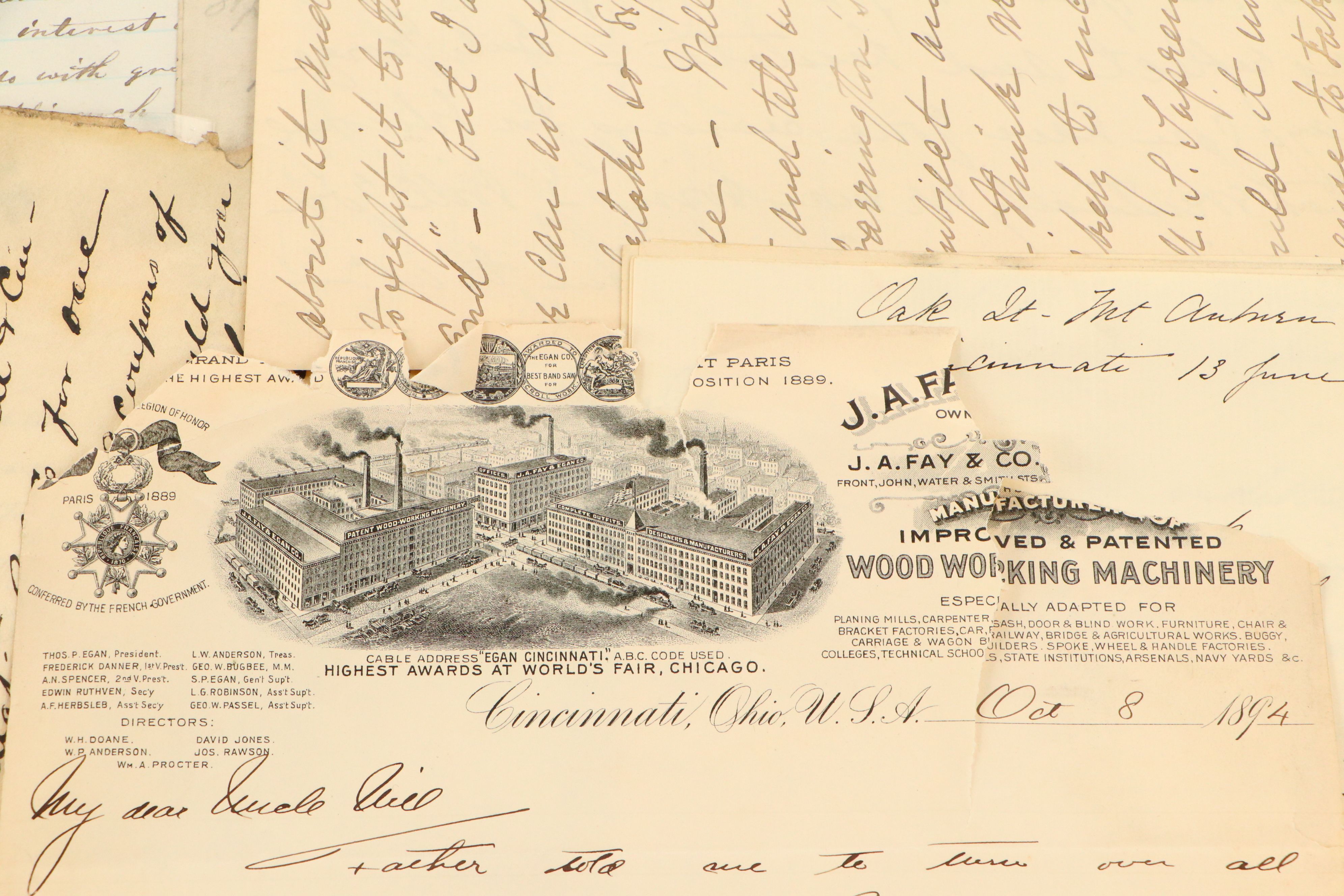 Cincinnati Law Office Letters with Postcards and More, Late 19th/Early 20th C.