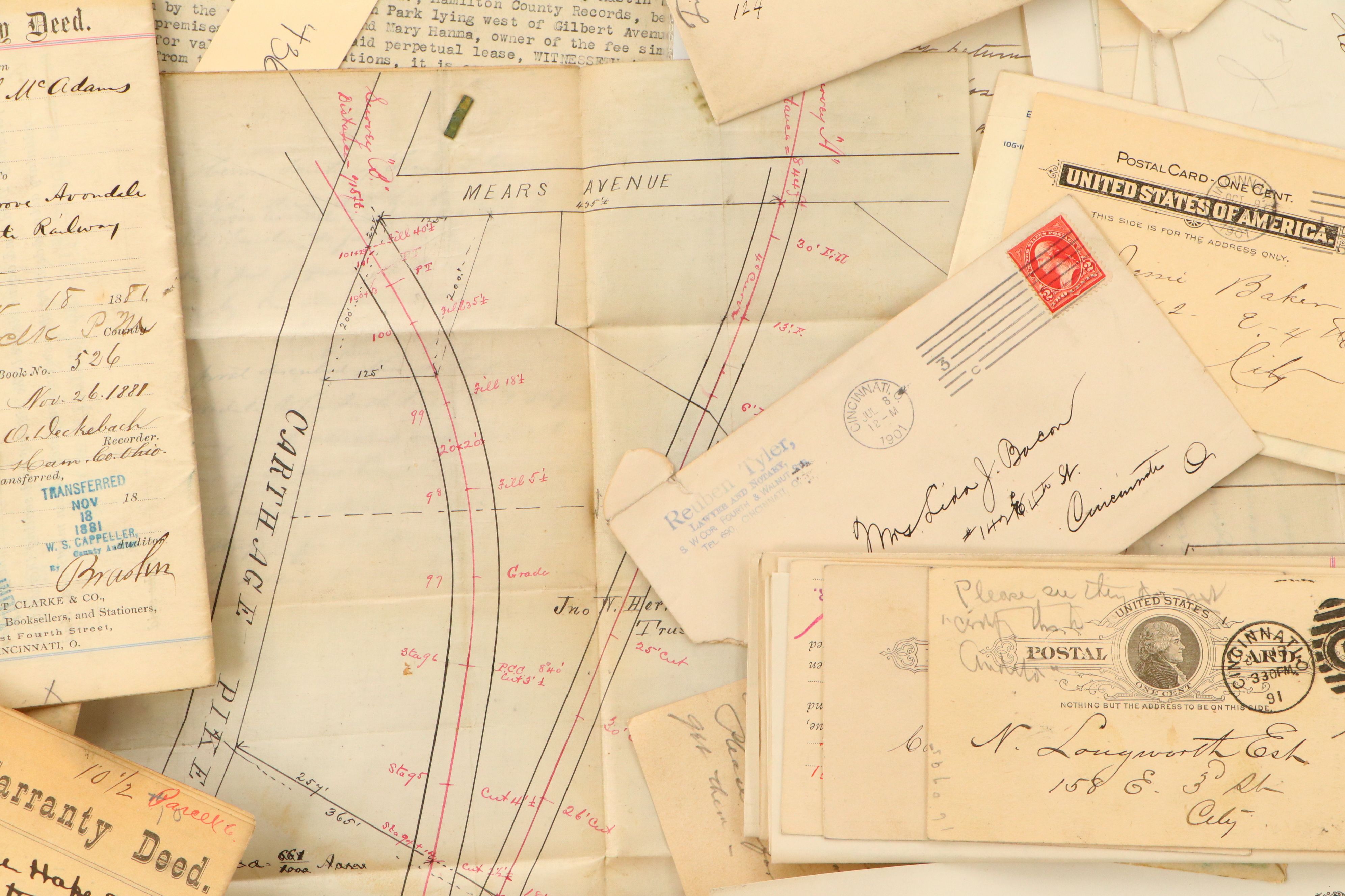 Cincinnati Law Office Letters with Postcards and More, Late 19th/Early 20th C.