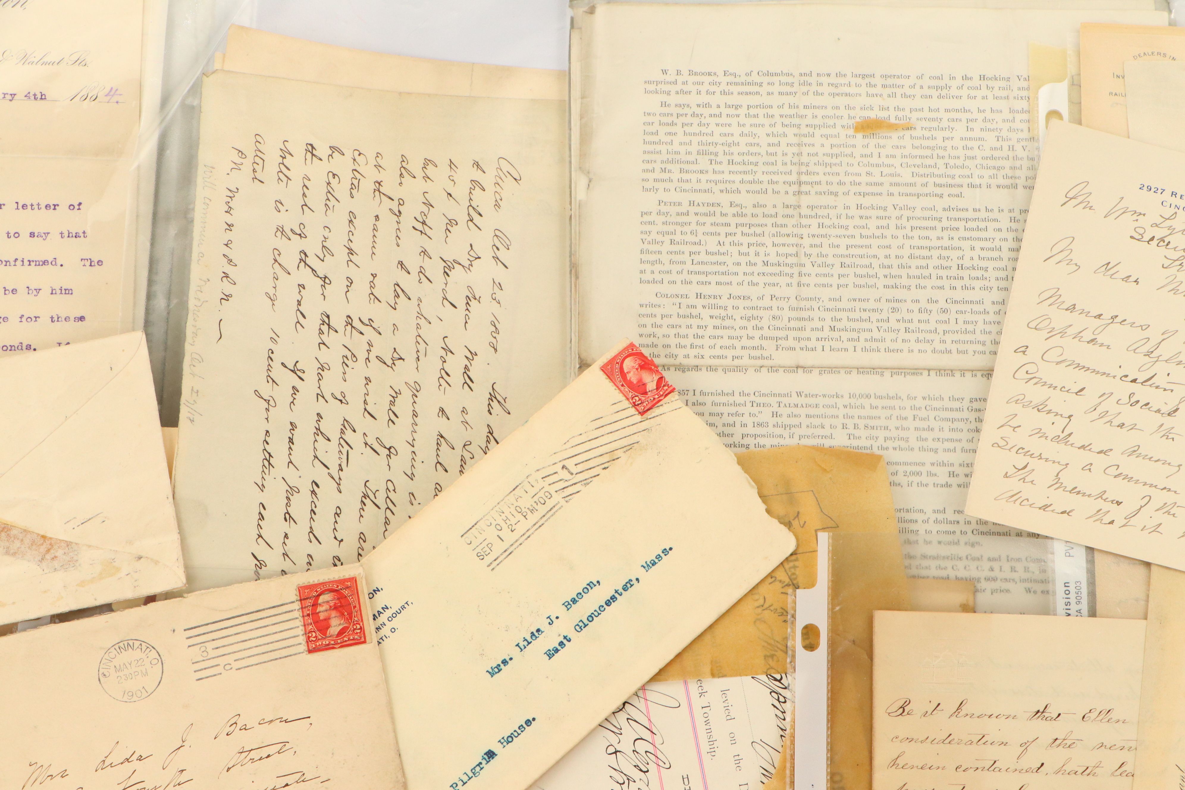 Cincinnati Law Office Letters with Postcards and More, Late 19th/Early 20th C.