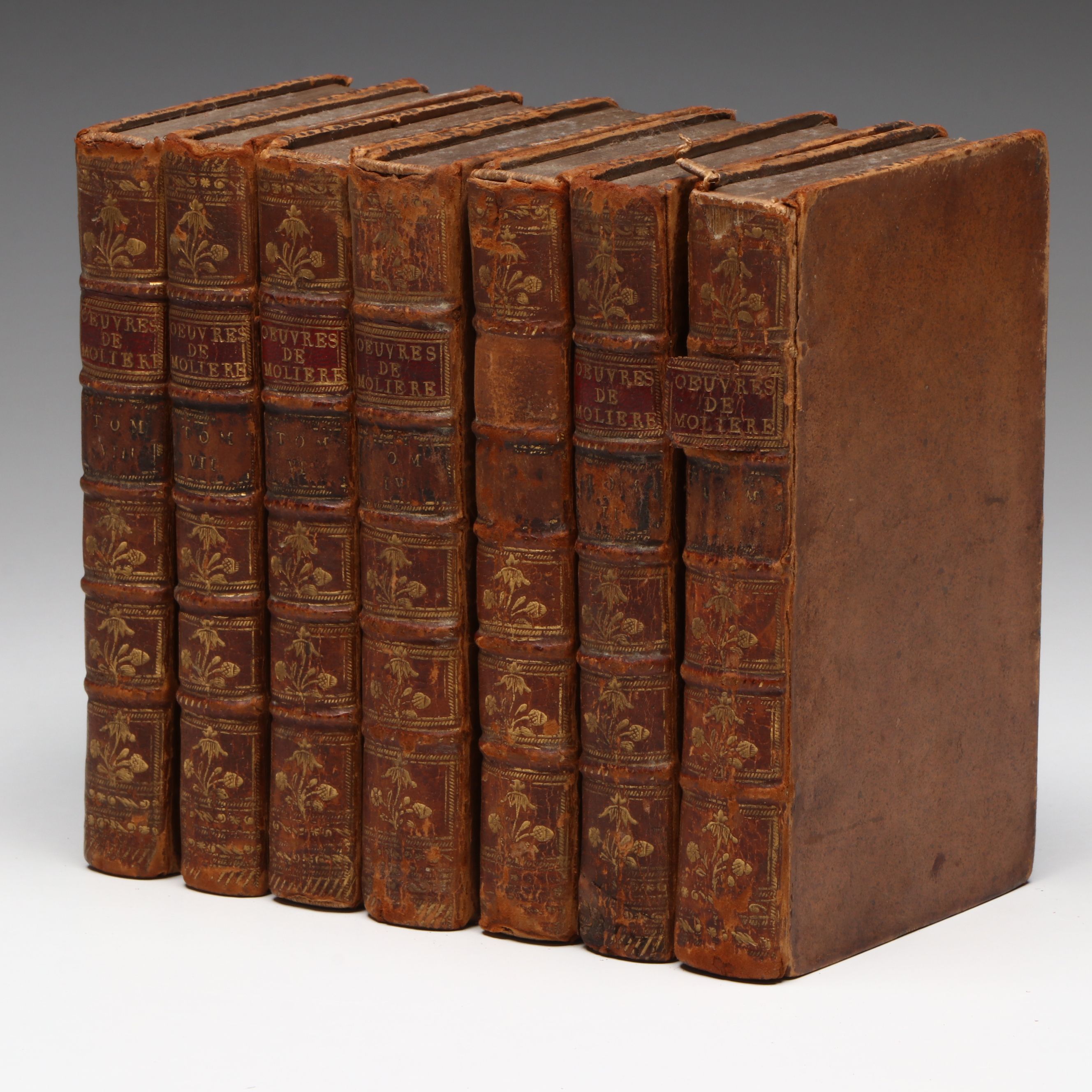 Leather Bound "Œuvres de Molière" Seven-Volume Set, 1760