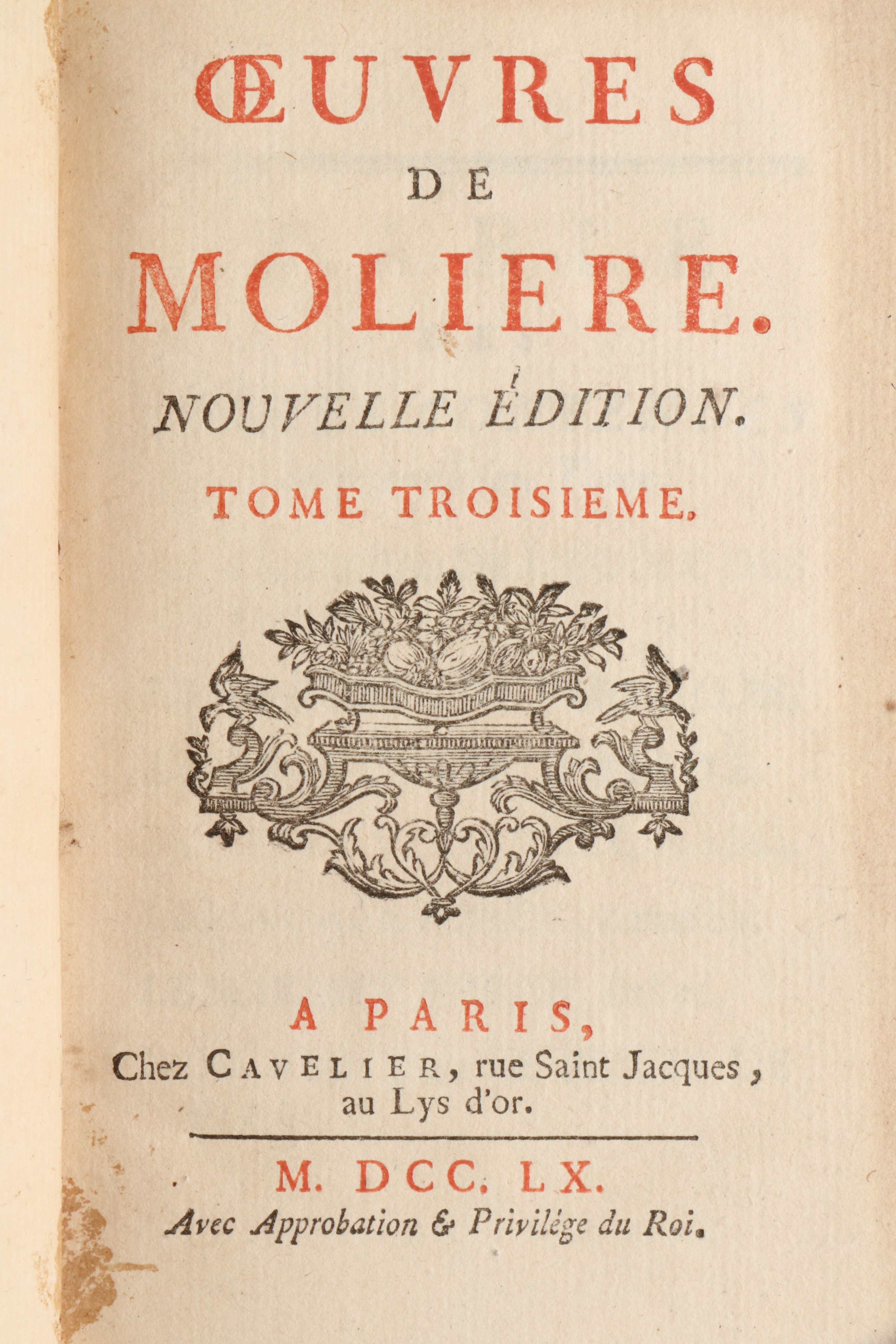 Leather Bound "Œuvres de Molière" Seven-Volume Set, 1760