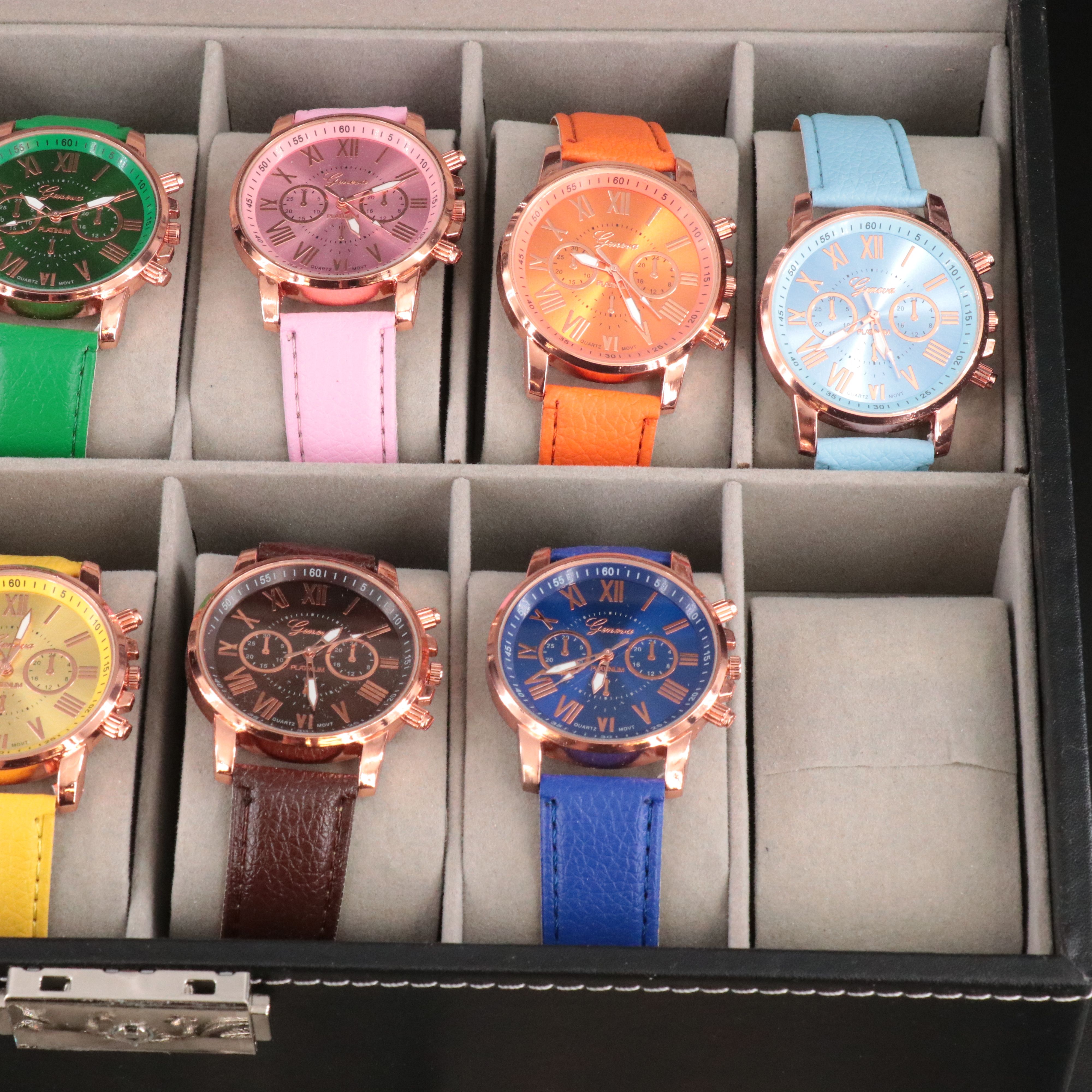 Collection of Geneva Quartz Watches and Other Jewelry in Jewelry Box