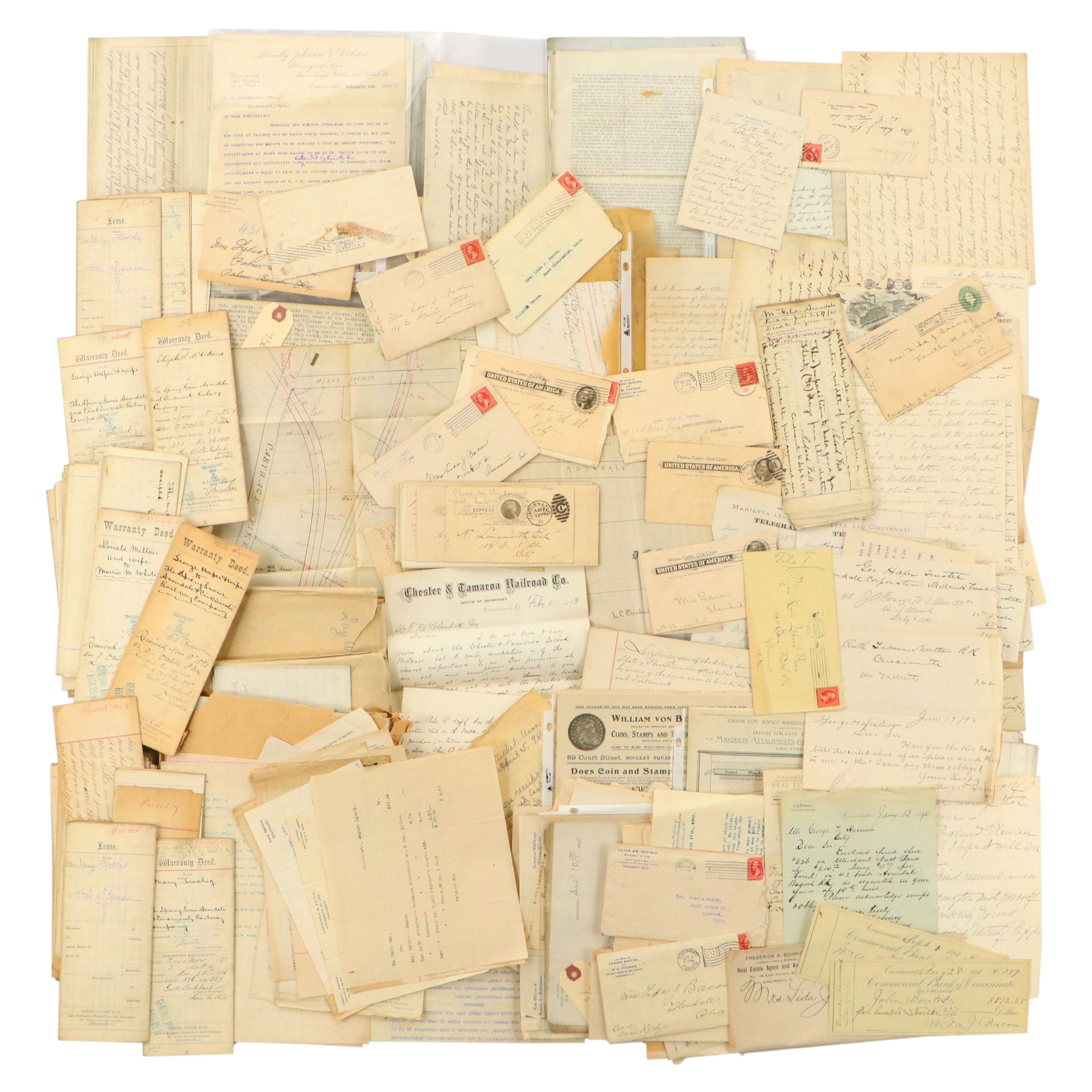 Cincinnati Law Office Letters with Postcards and More, Late 19th/Early 20th C.