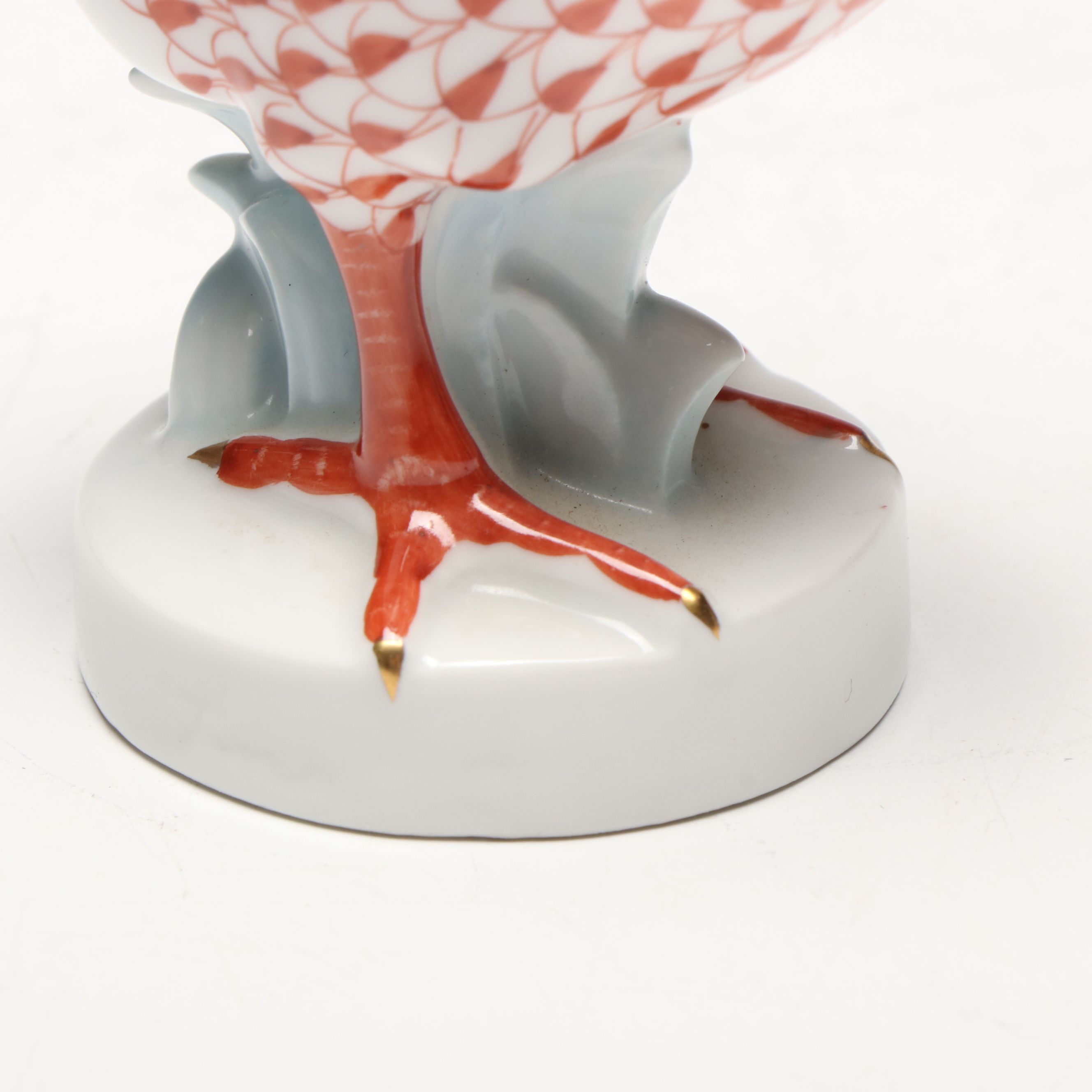 Herend Rust Fishnet with Gold "Chick" Porcelain Figurine