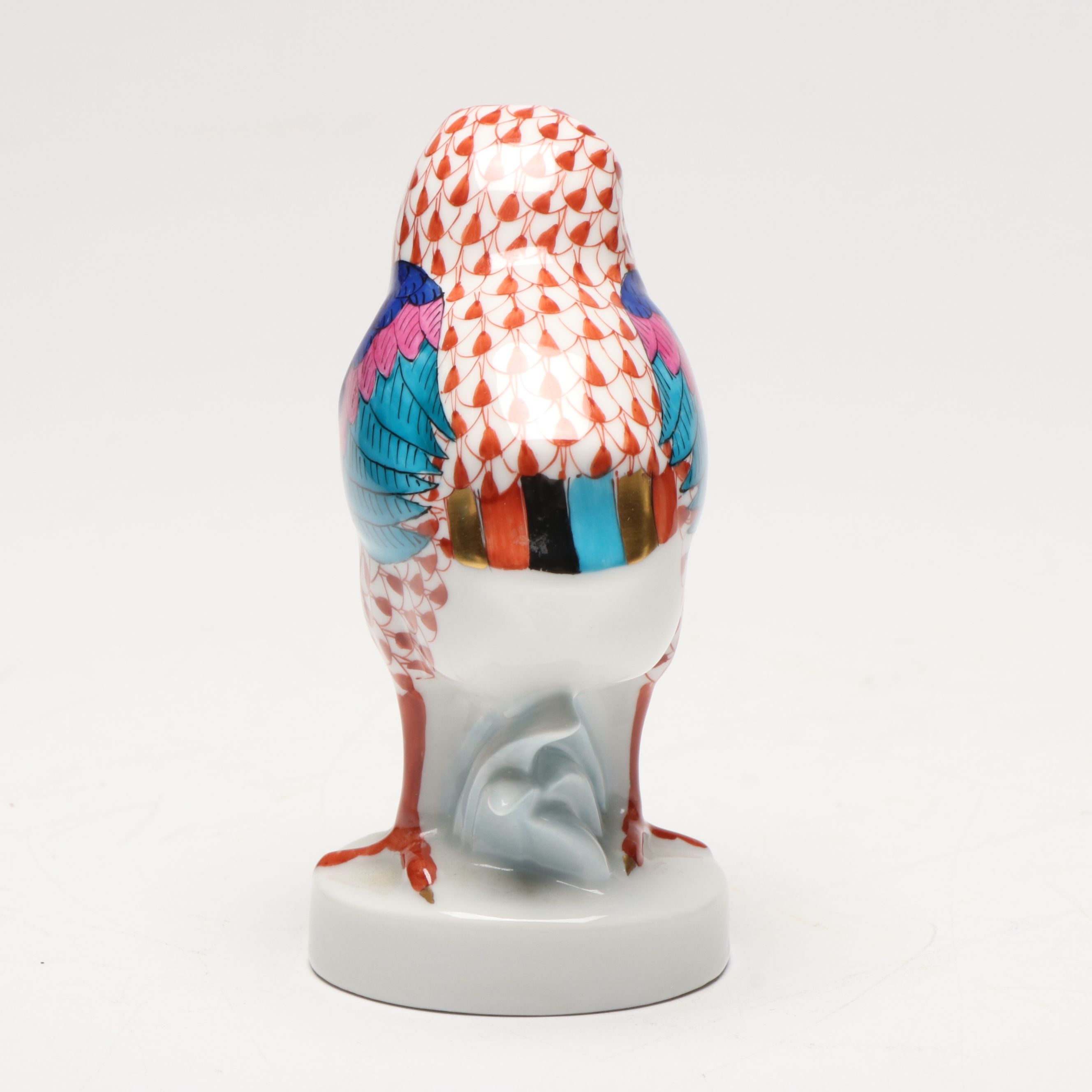 Herend Rust Fishnet with Gold "Chick" Porcelain Figurine