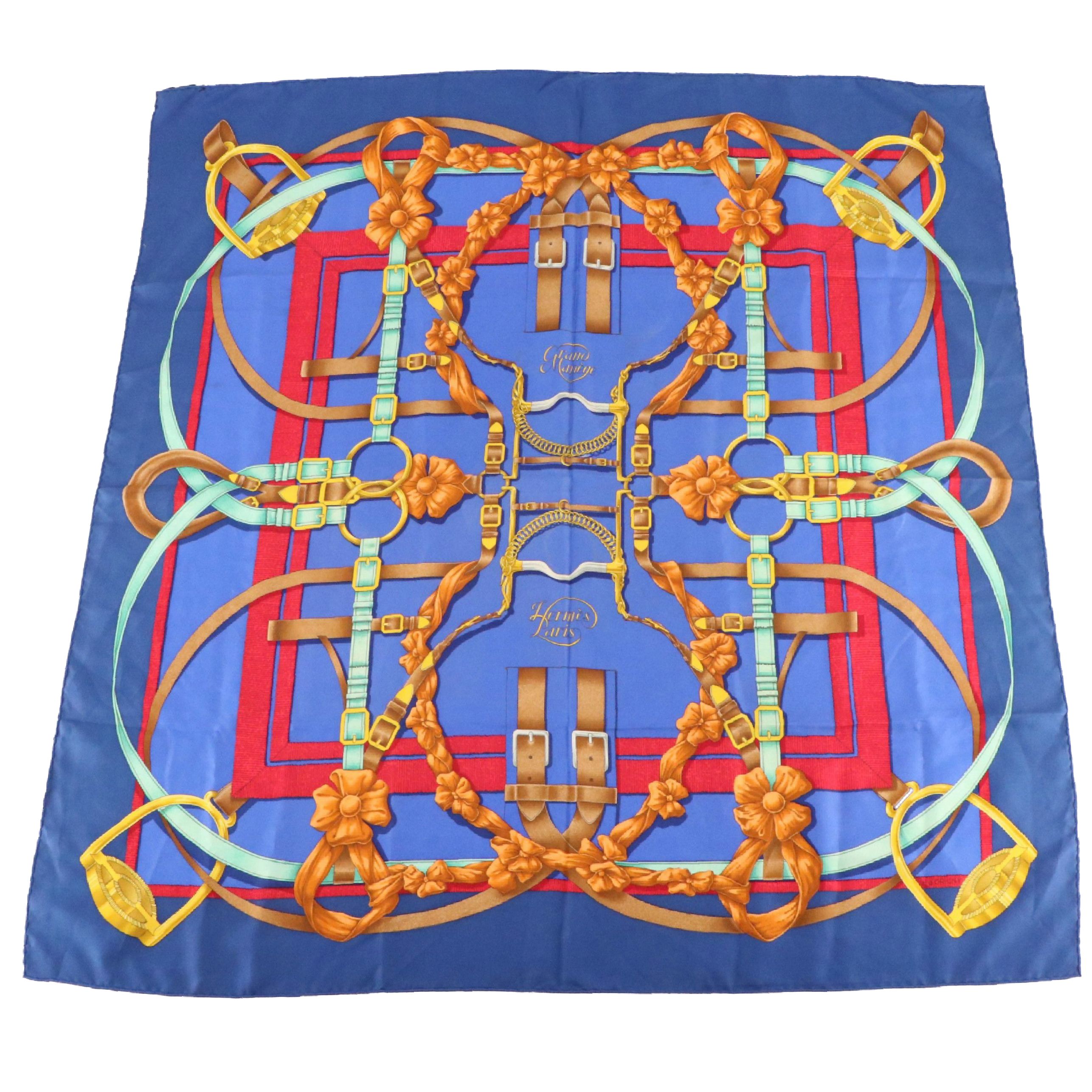Hermès "Grand Manège" Scarf 90 in Silk Twill