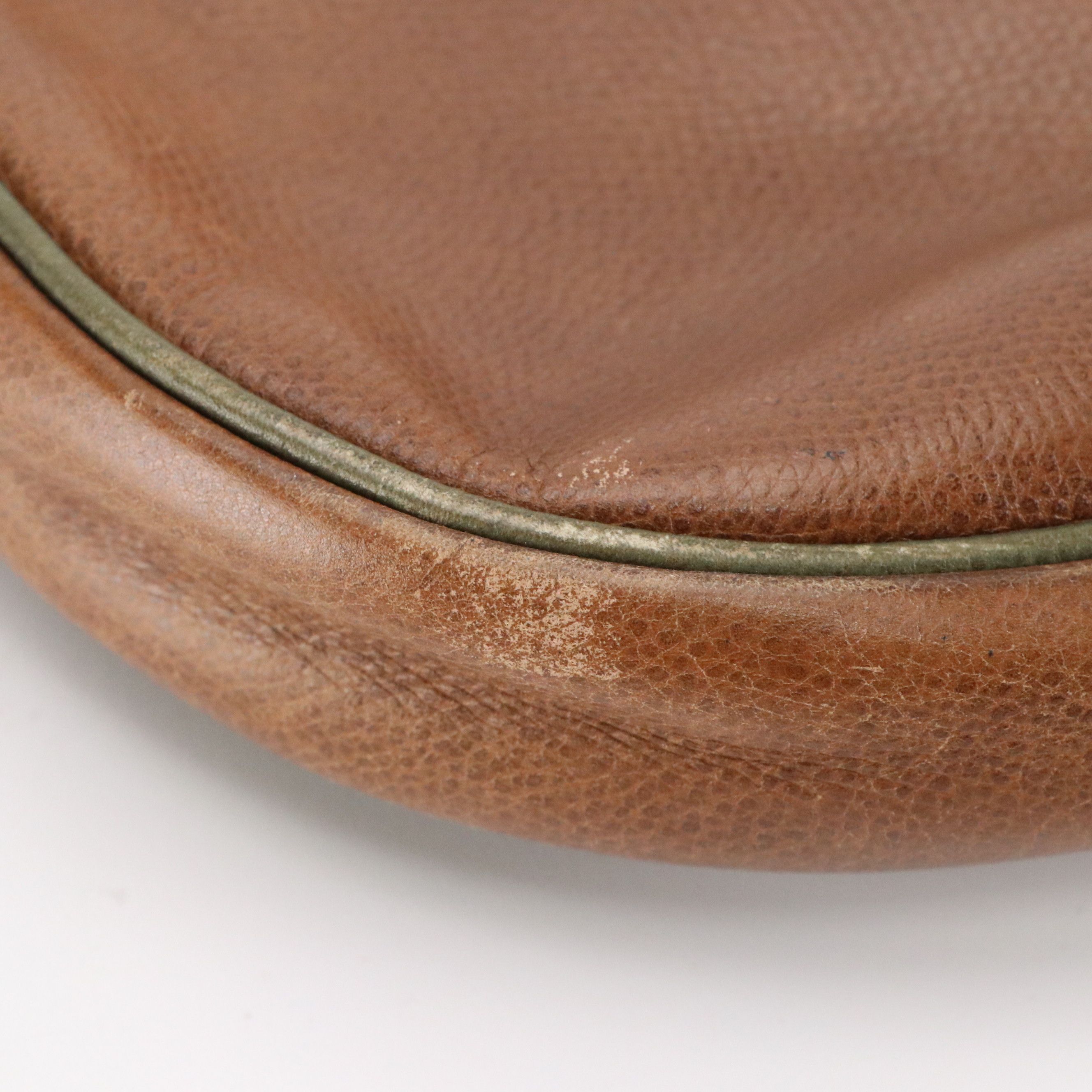 Loewe Vintage Crossbody Bag in Olive Green and Brown Grained Leather