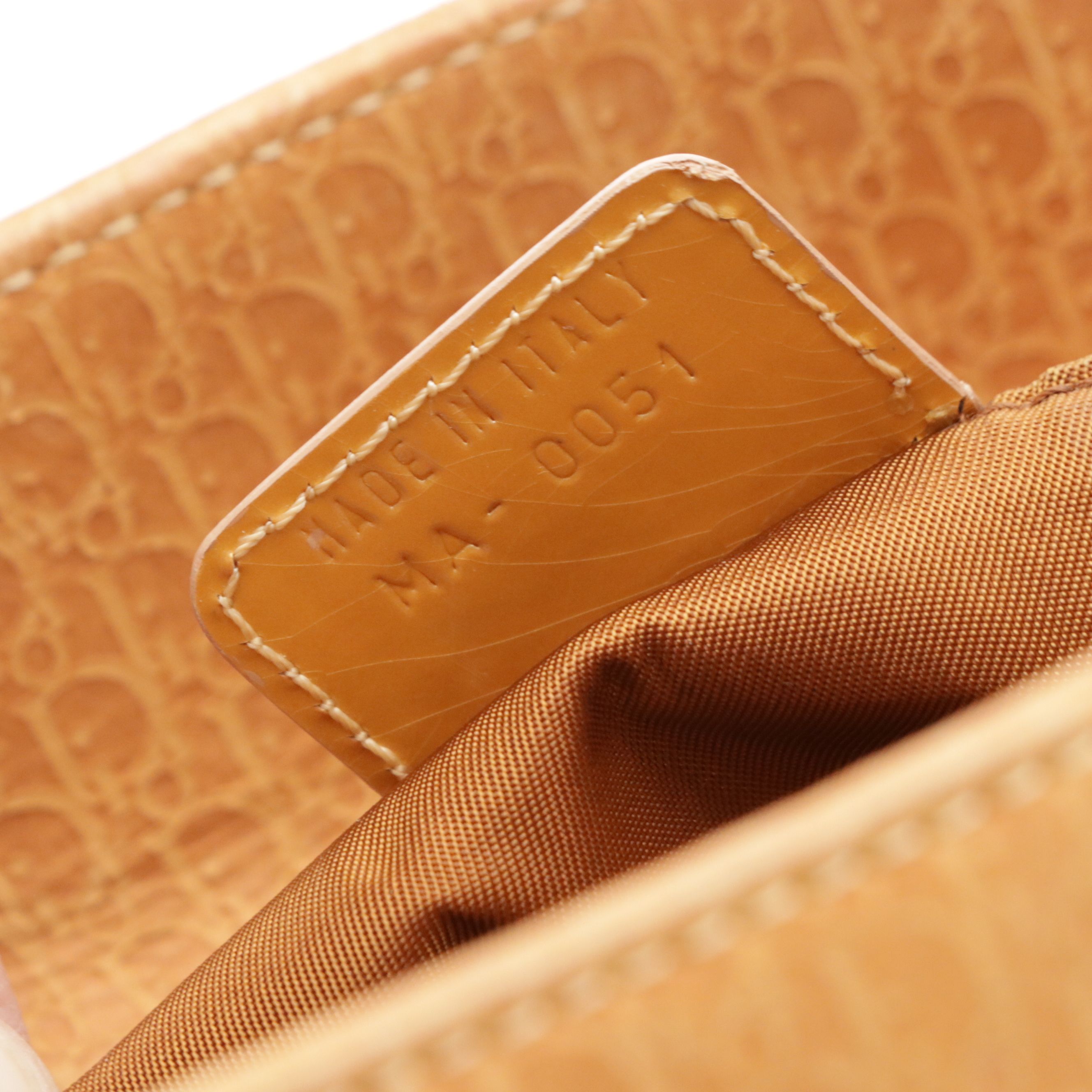 Christian Dior Lady Dior Two-Way Bag in Diorissimo Suede & Metallic Gold Leather