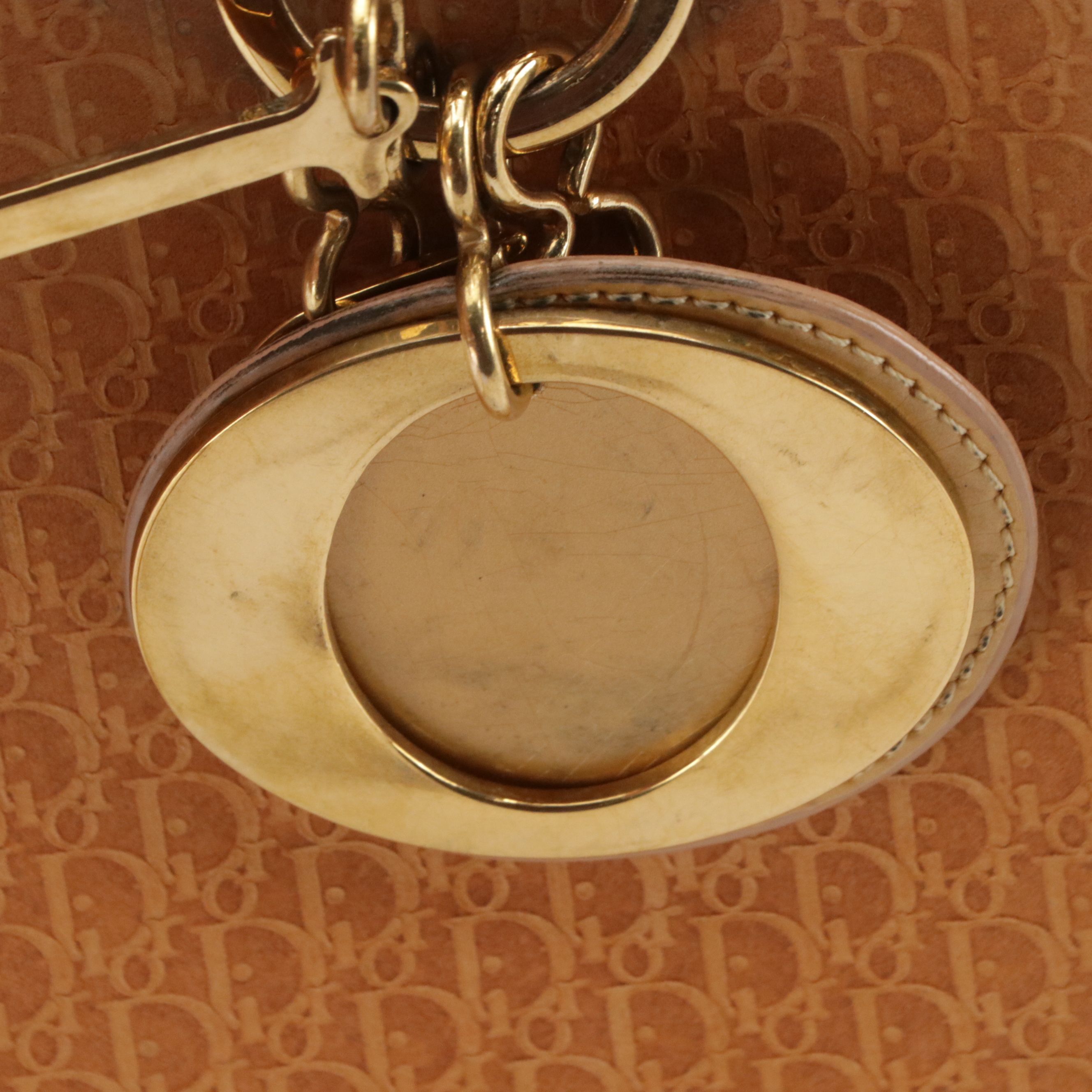 Christian Dior Lady Dior Two-Way Bag in Diorissimo Suede & Metallic Gold Leather