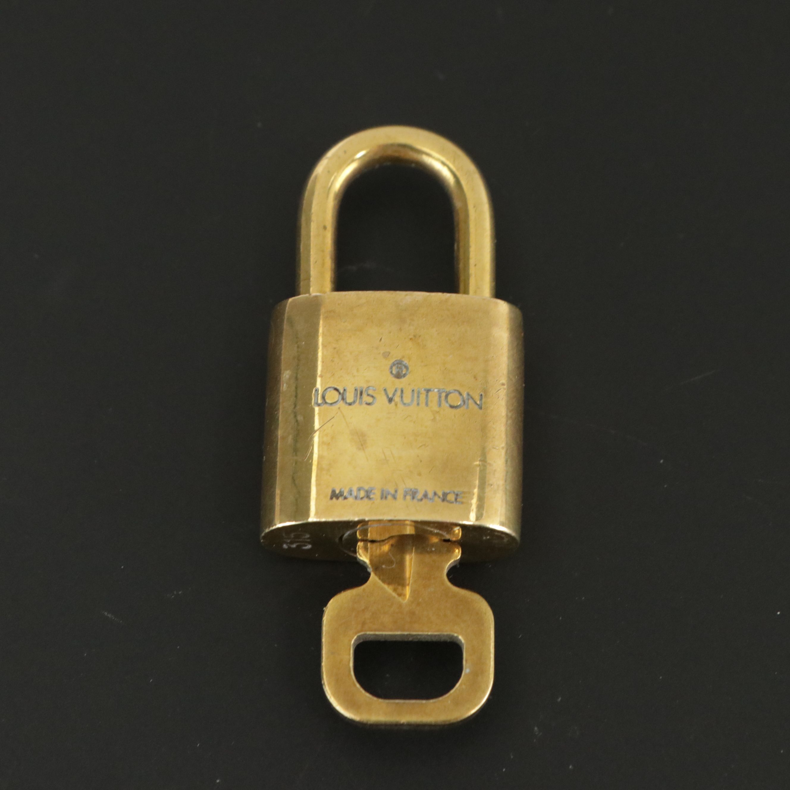 Louis Vuitton 300-Series Brass Padlock and Key Set