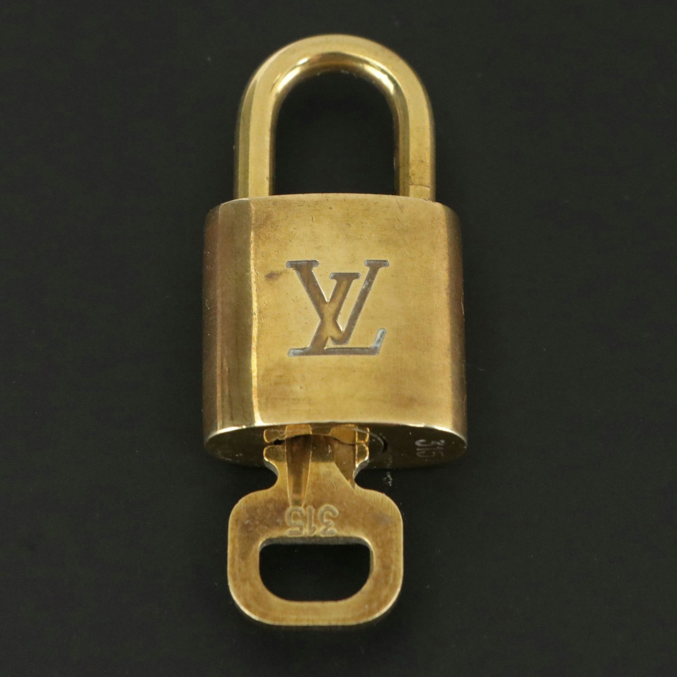 Louis Vuitton 300-Series Brass Padlock and Key Set