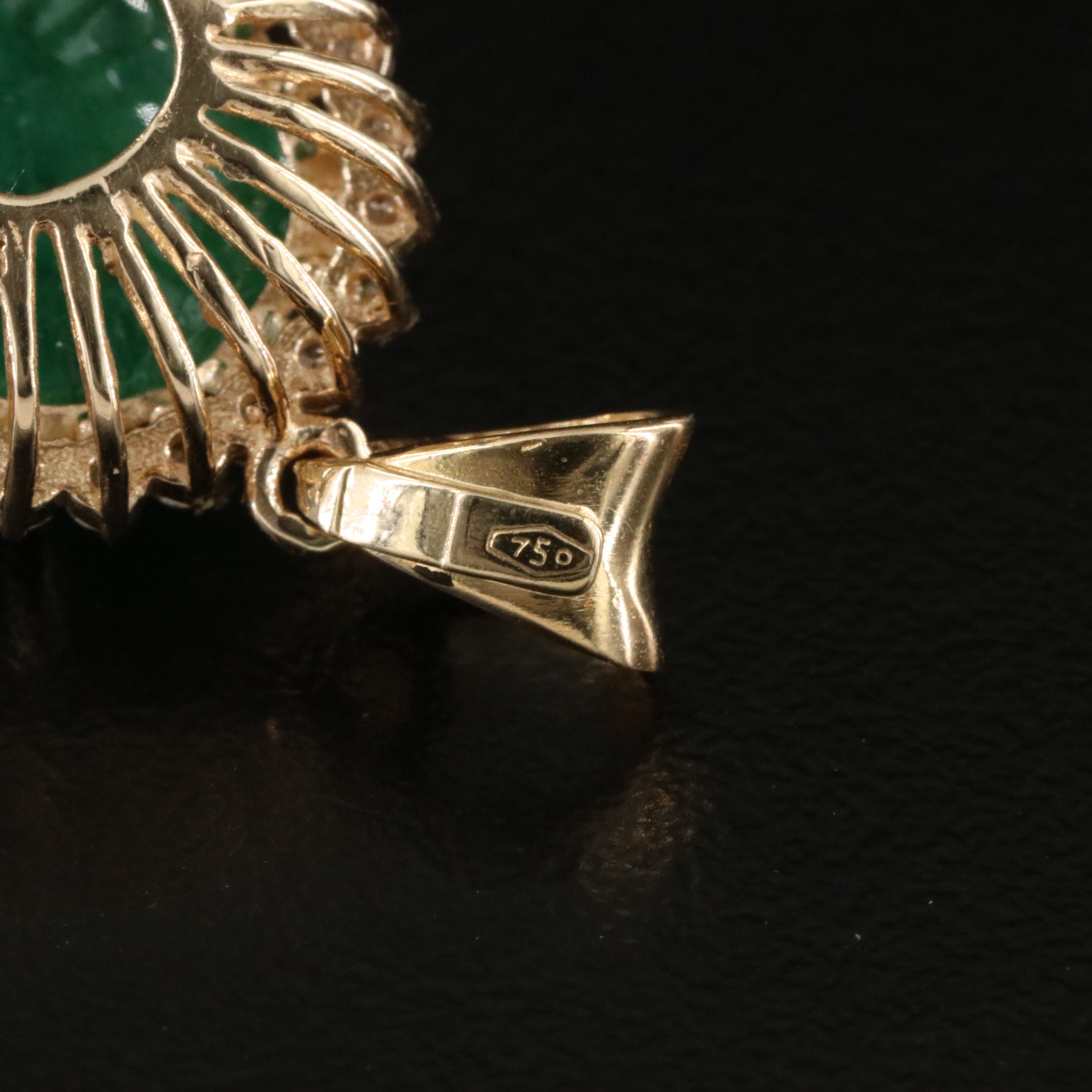 14K 8.65 CT Emerald and Diamond Pendant with 18K Bail and GIA Report