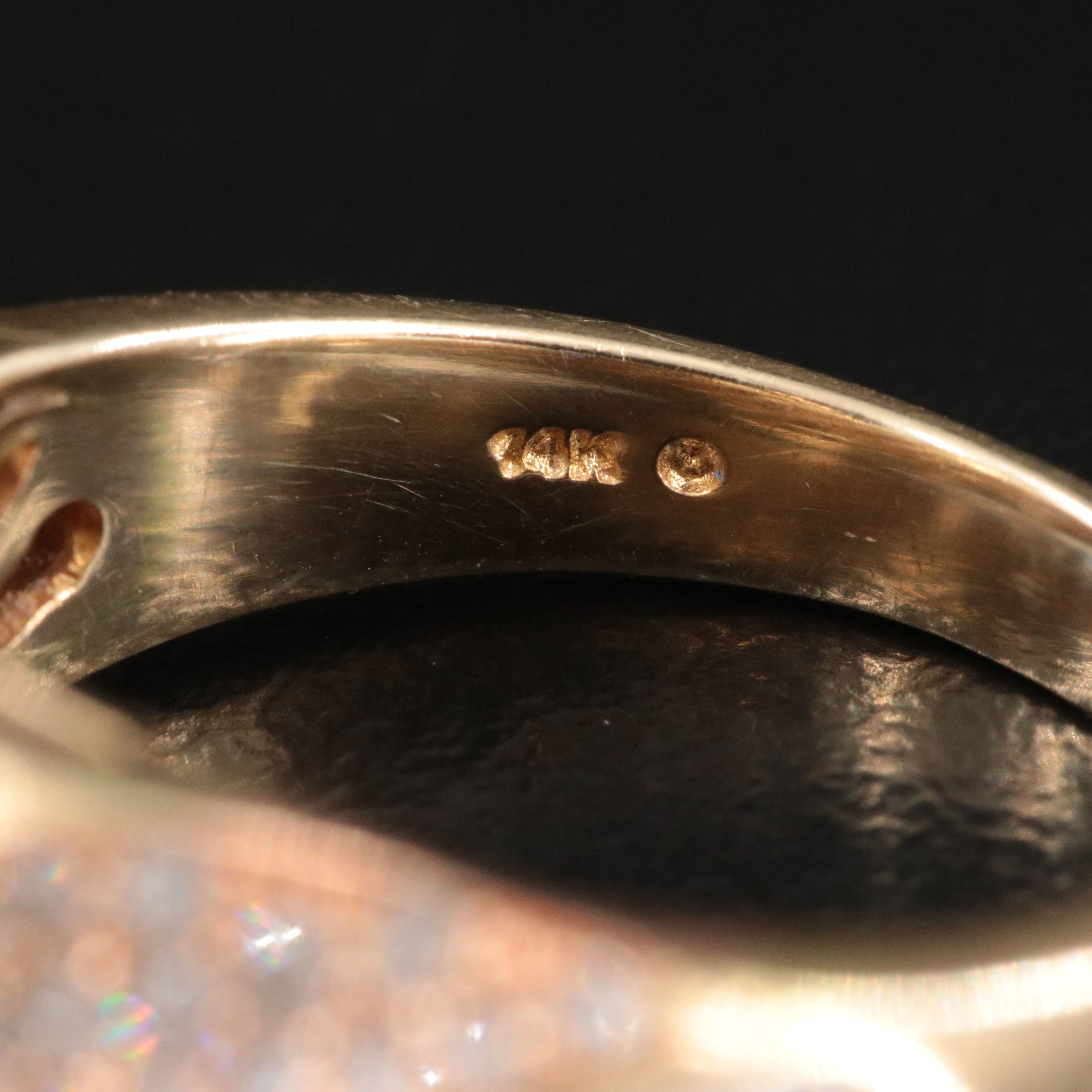 14K 1.00 CTW Pavé Diamond Twist Ring with Rose Gold Accent