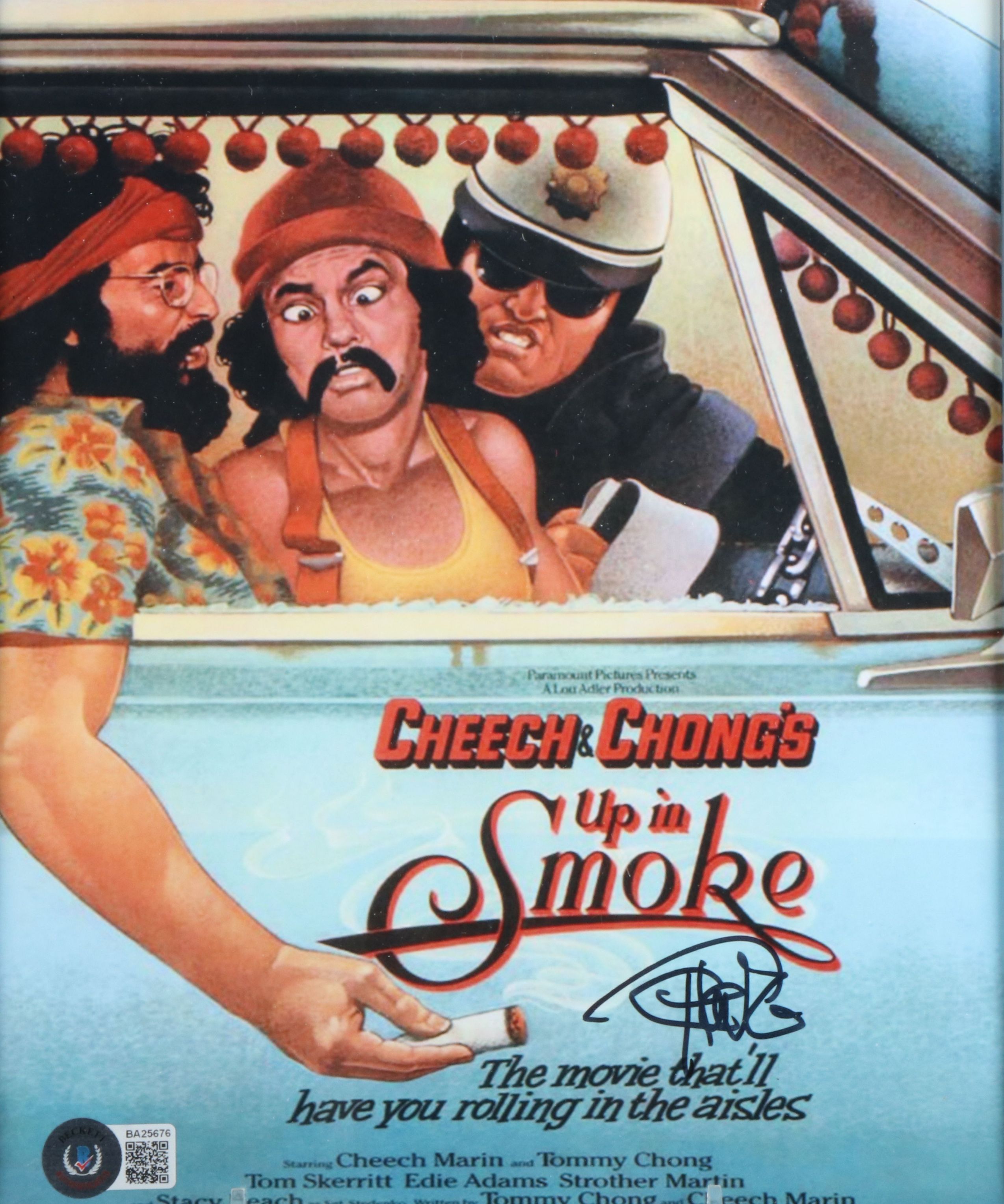 Tommy Chong Signed "Up In Smoke" Movie Print, Beckett
